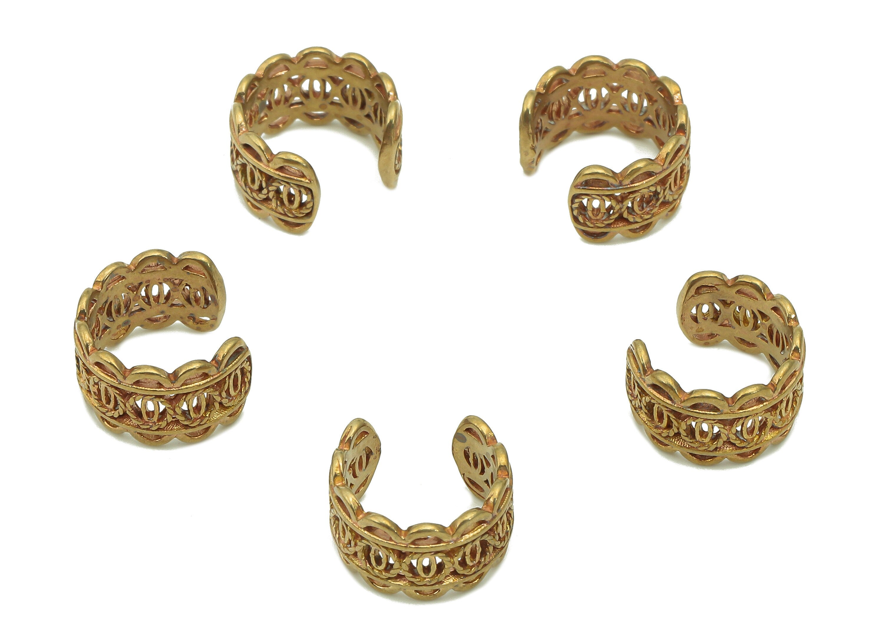 Brass Coronet Open Round C Ring - Raw Brass Oval Cuff Ear - Wide Hollow Hoop Ear Clip - Wave Earring Cuff - 11.08x10.29x1.04mm - PP8141 - DOMEDBAZAAR
