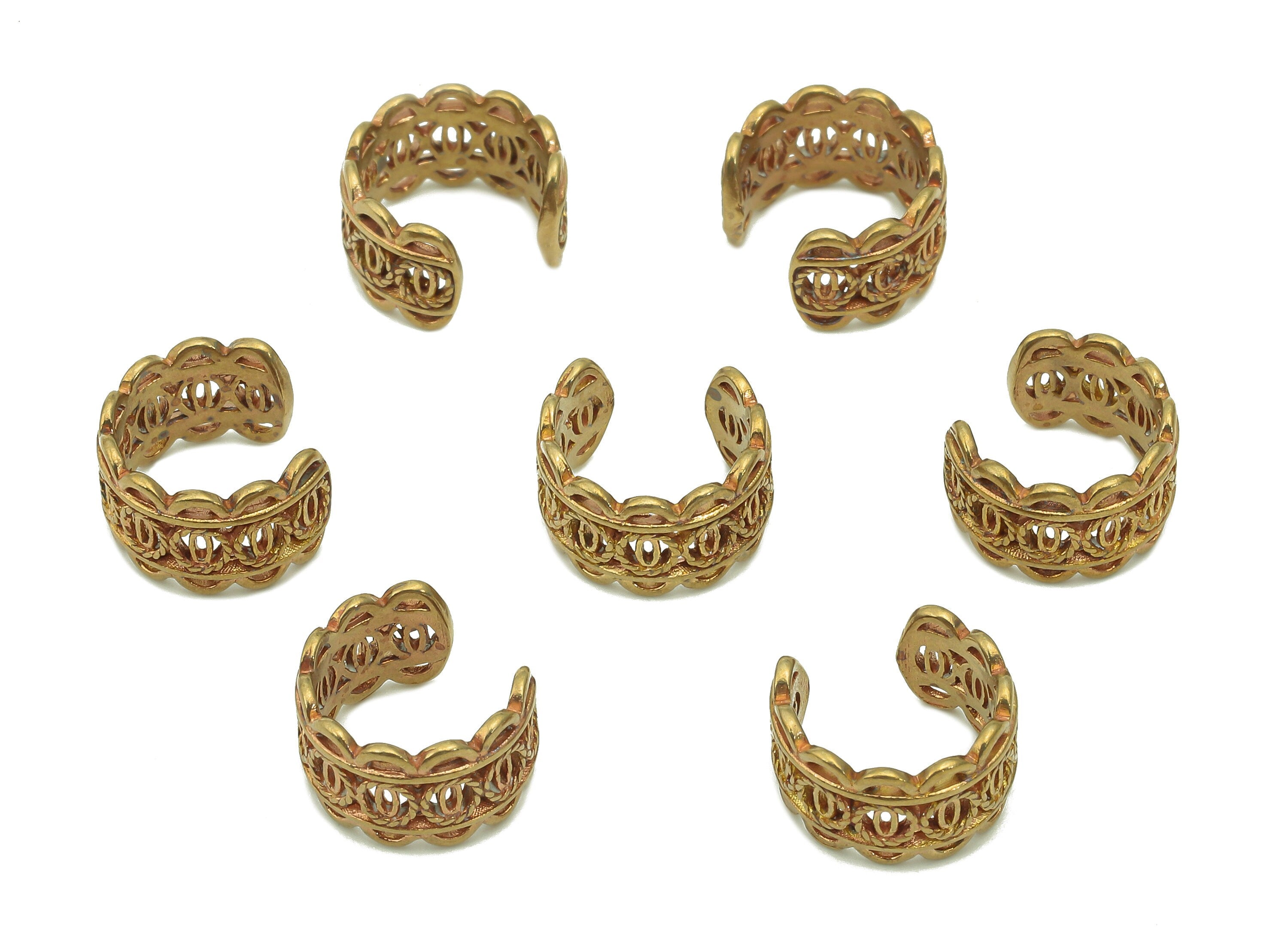 Brass Coronet Open Round C Ring - Raw Brass Oval Cuff Ear - Wide Hollow Hoop Ear Clip - Wave Earring Cuff - 11.08x10.29x1.04mm - PP8141 - DOMEDBAZAAR