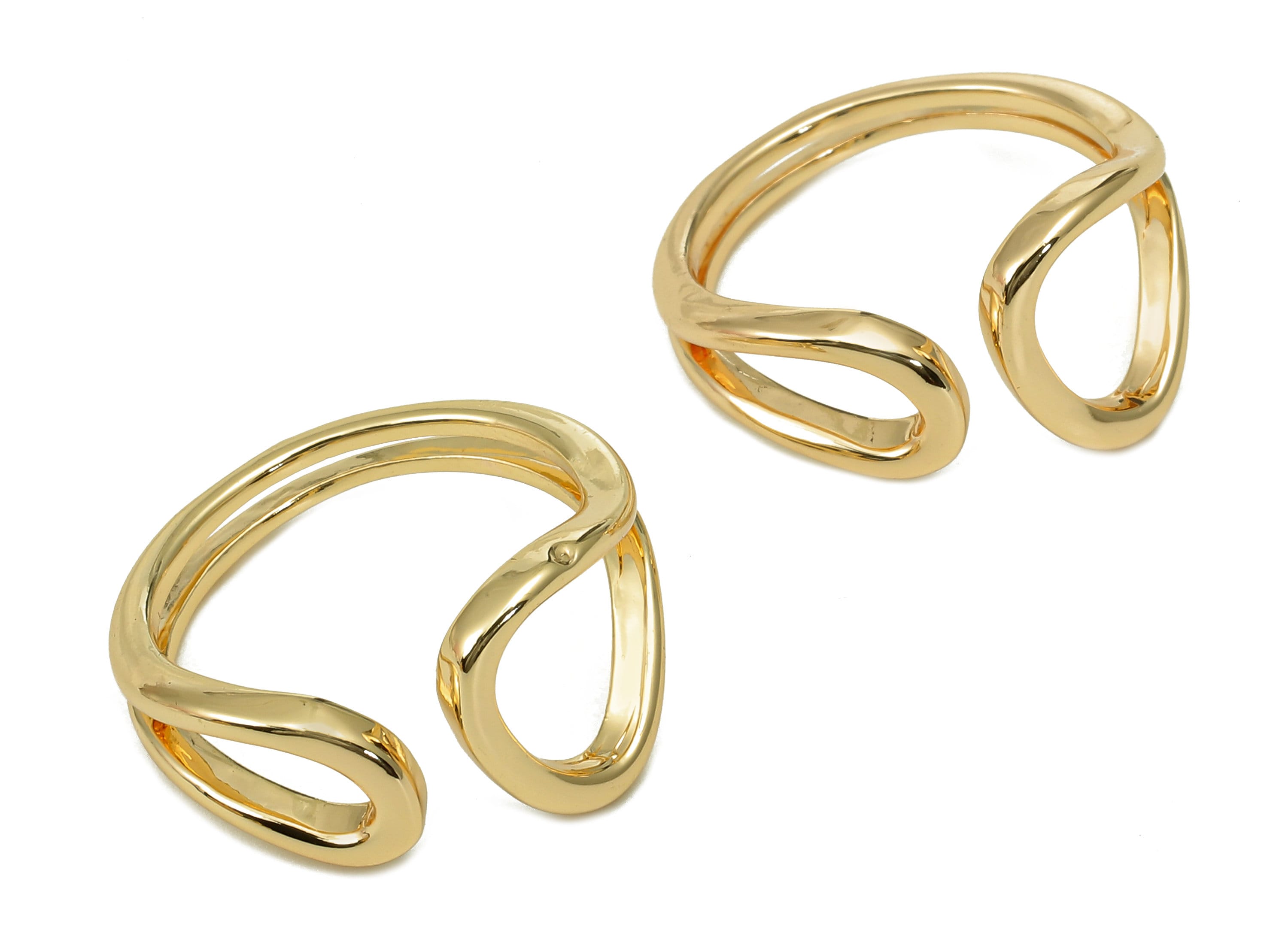 Brass Open Round Ring - Gold Hollow Open Hoop Ring - Circle Open Hoop Ring - 18K Real Gold Plating - 20.5x19.8x2mm - RGP5497 - DOMEDBAZAAR