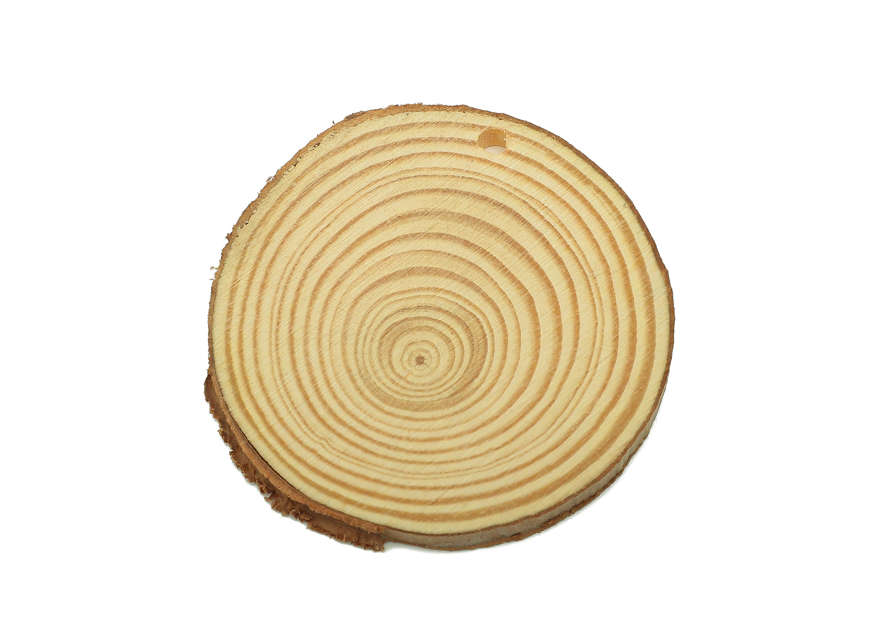Pine Wood Slices Discs Earrings - Circles Natural Wood Bark Charm - Round Raw Edge Wood Pendant - Eco friendly - 67.4x62.9x4.6mm - BB1297-65 - DOMEDBAZAAR