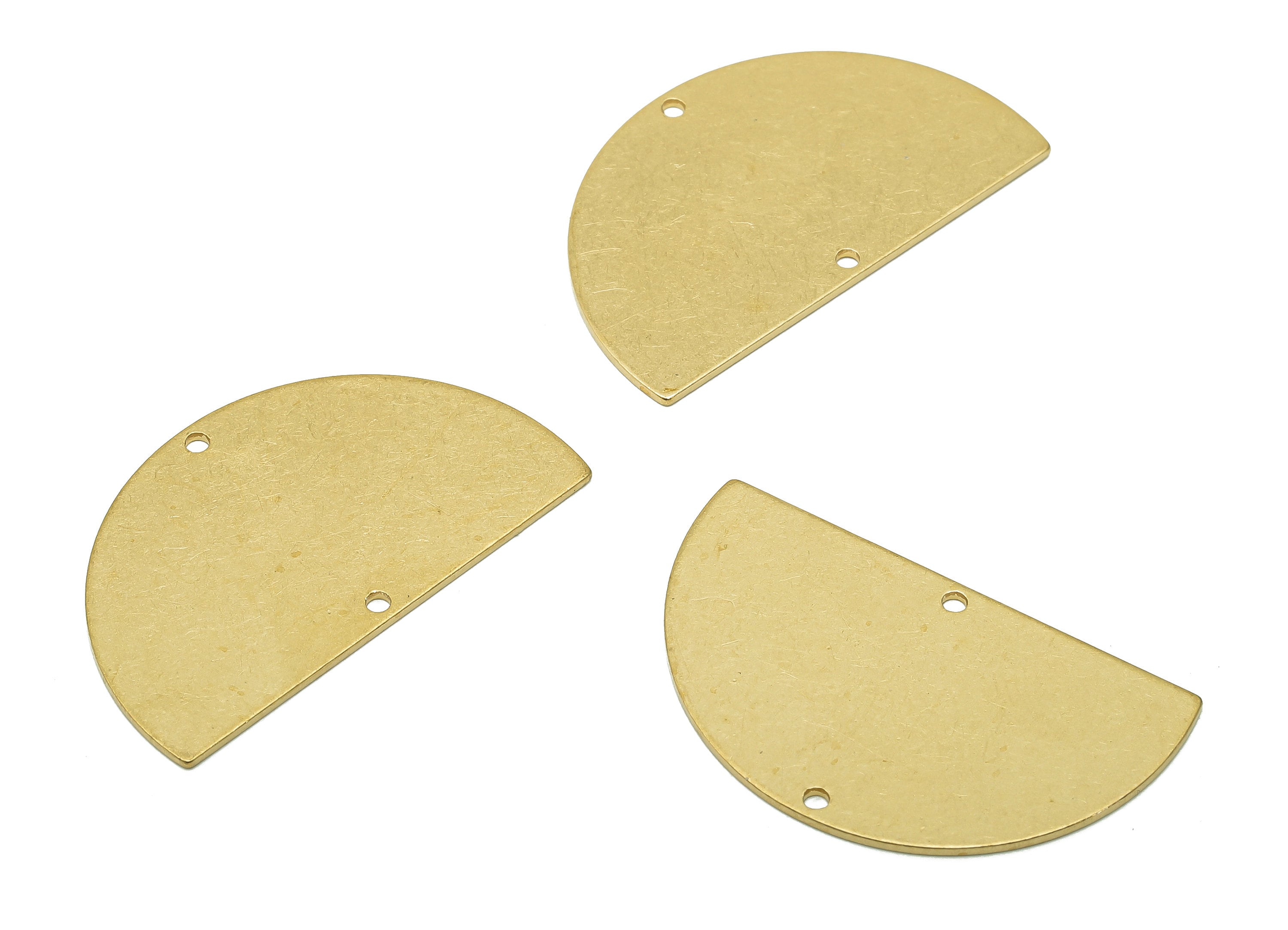 Brass Semicircle Earrings Connectors - Raw Brass Half Round Charms - Semicircle Earring Charm - Stamping Blank - 33.5x20x0.8mm - PP8167 - DOMEDBAZAAR