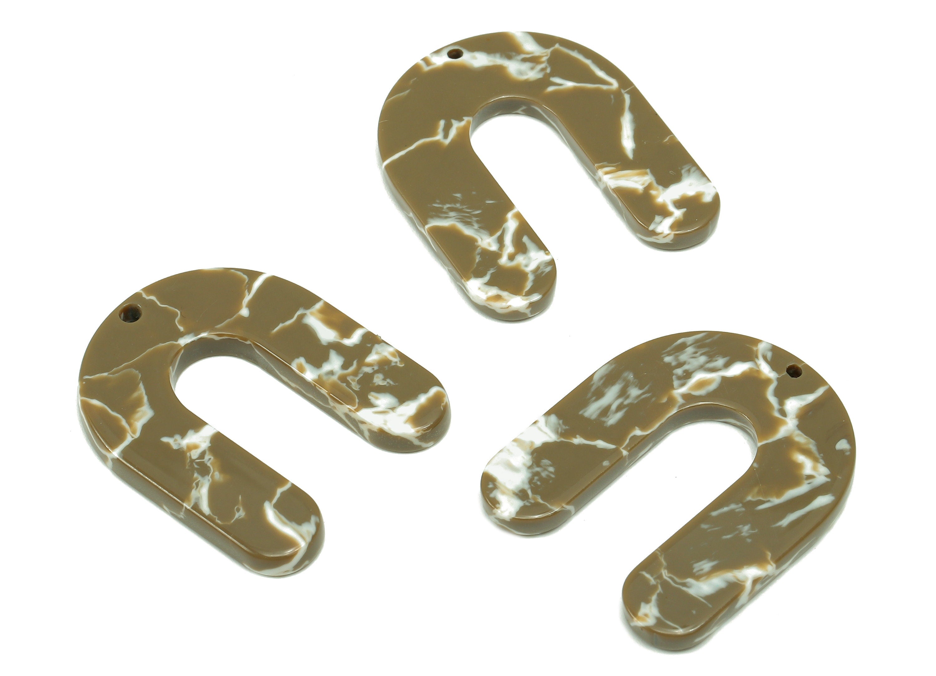 Acetate U Earring Charms - Acetate U Earring - U Horsehoe Pendant With Hole - Color Code: A844 - 29.9x24.6x2.7mm - AC2377-A844 - DOMEDBAZAAR