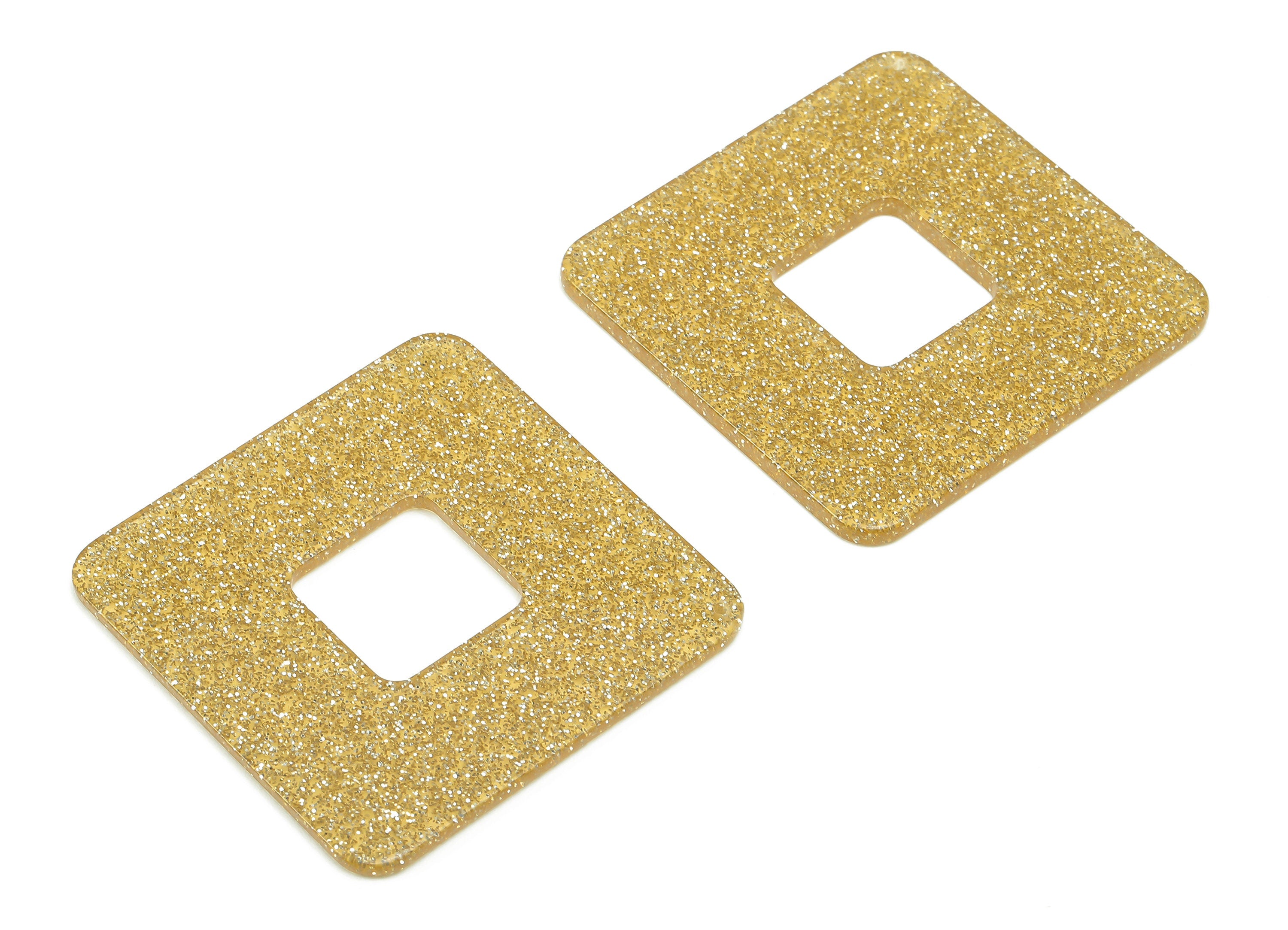 Acrylic Square Hollow Earring Charm - Square Hollow Earring - Square Pendant With Hole - Color Code: A98 - 52.7x52.6x2.4mm - AC2567-A98 - DOMEDBAZAAR