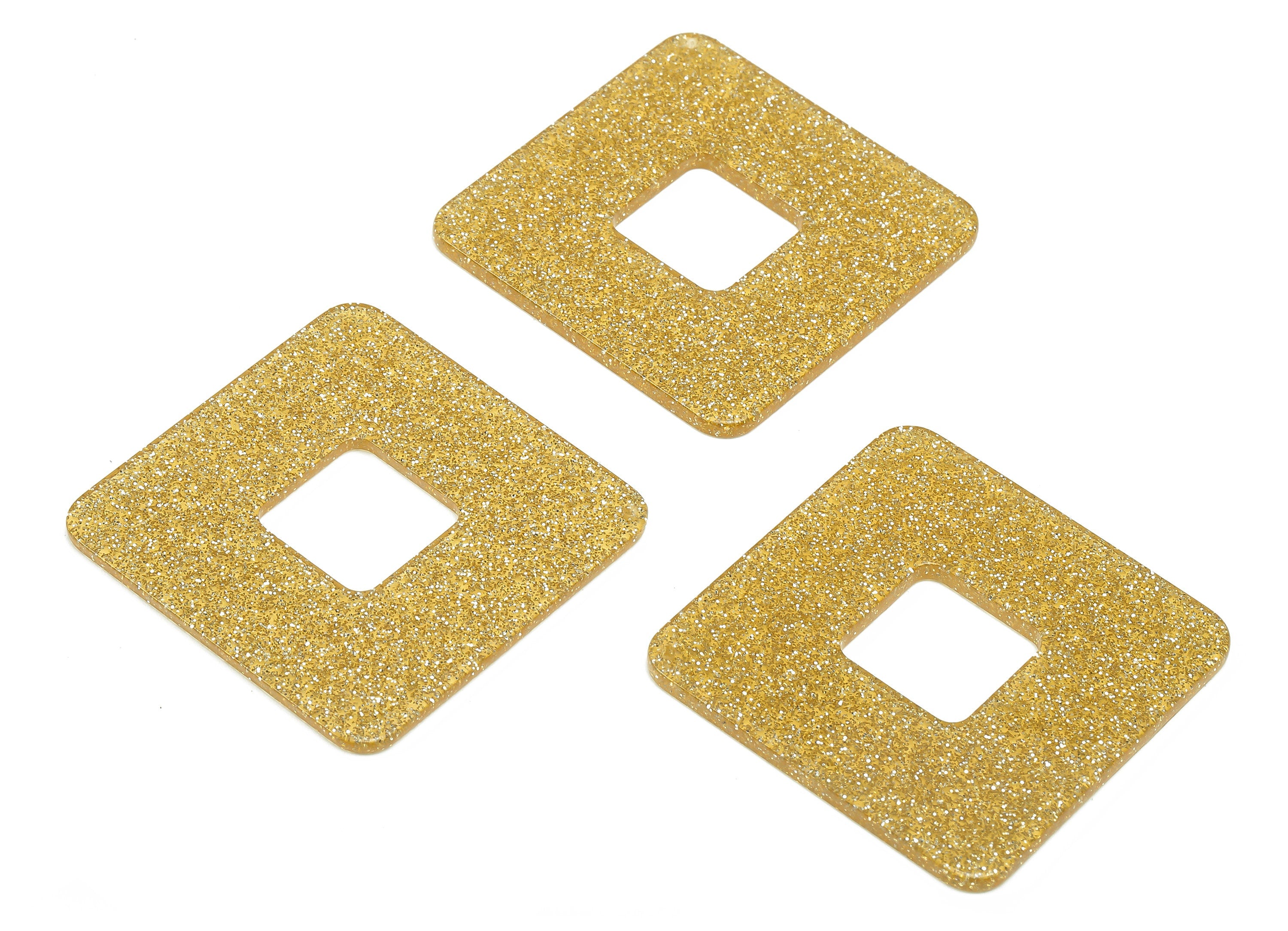 Acrylic Square Hollow Earring Charm - Square Hollow Earring - Square Pendant With Hole - Color Code: A98 - 52.7x52.6x2.4mm - AC2567-A98 - DOMEDBAZAAR