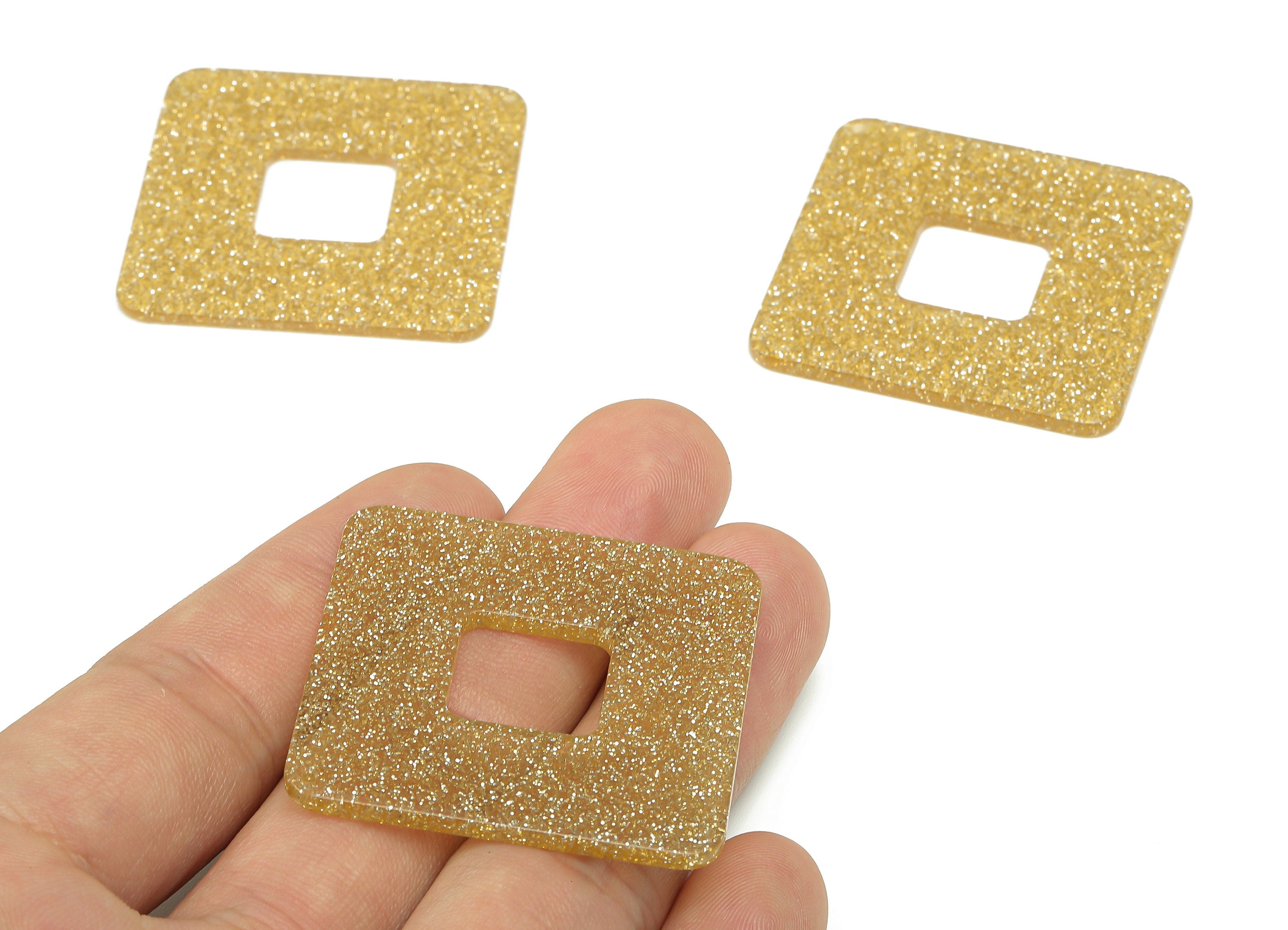 Acrylic Square Hollow Earring Charm - Square Hollow Earring - Square Pendant With Hole - Color Code: A98 - 52.7x52.6x2.4mm - AC2567-A98 - DOMEDBAZAAR