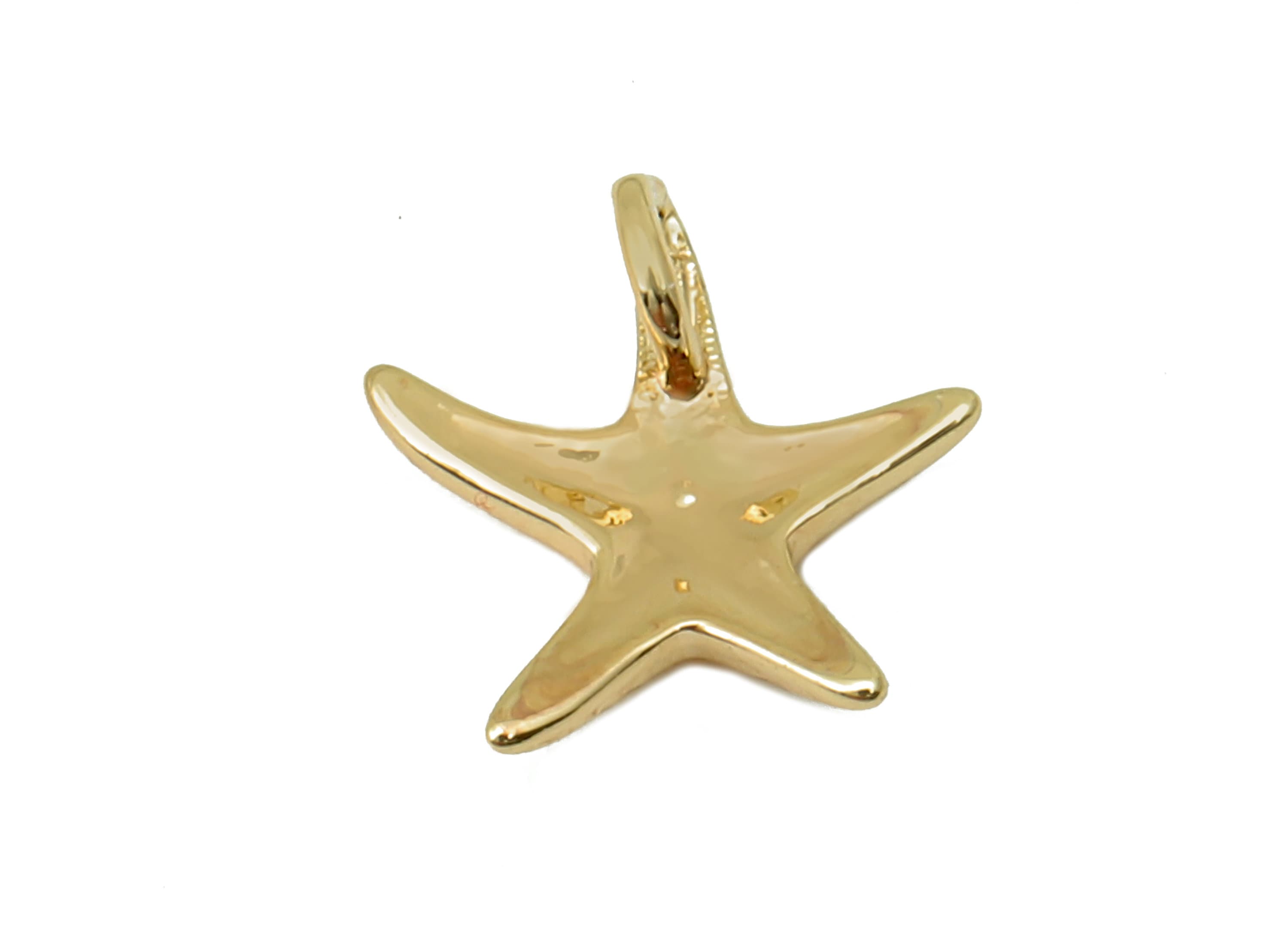 Brass Mini Starfish Earring Charm - Gold Sea Star With Loop - Bracelet Charm - For Necklace - 18K Real Gold Plating - 9.2x9x1.4mm - RGP5629 - DOMEDBAZAAR