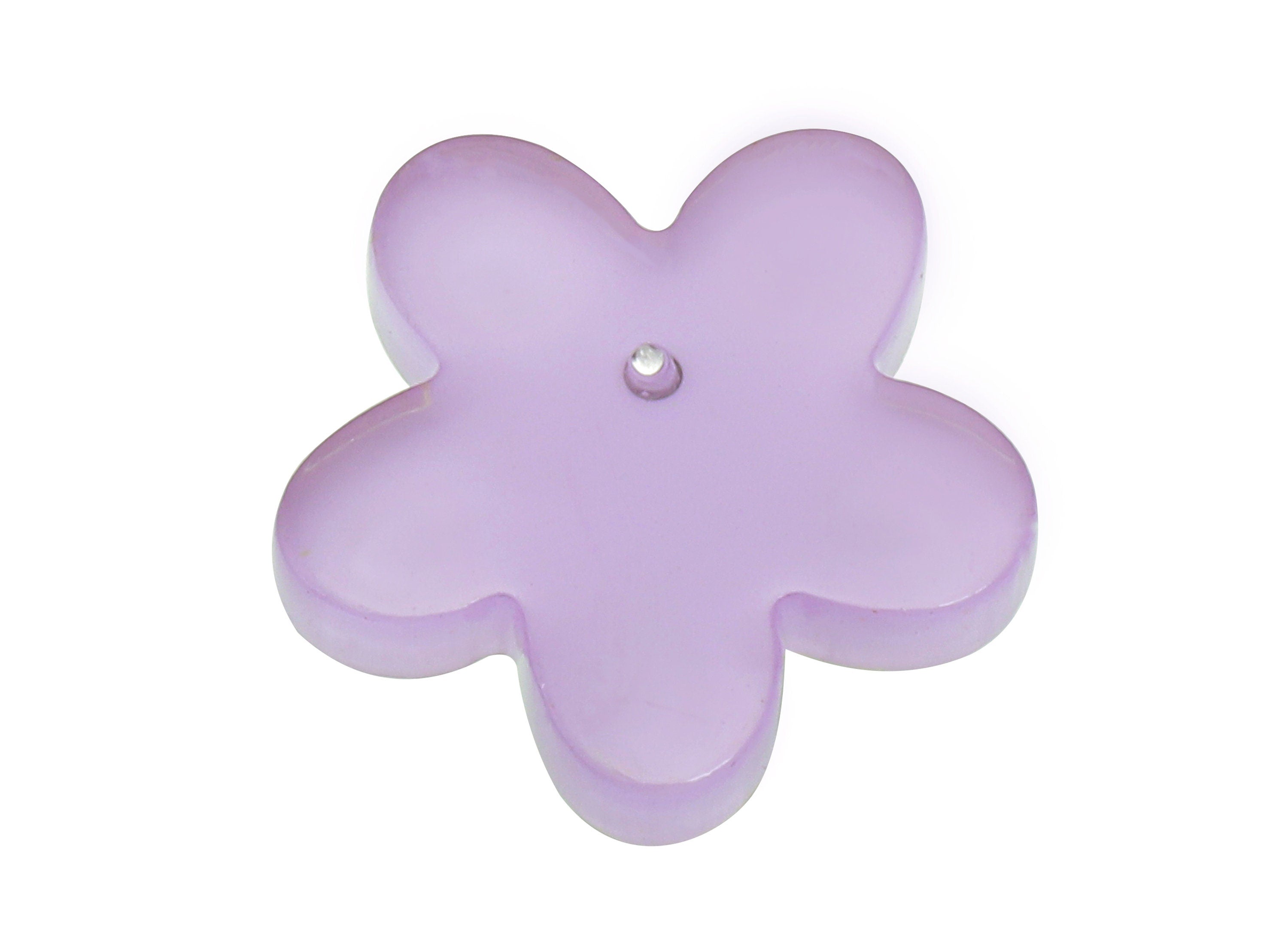 Acrylic Flower Earring Post - Clear Purple Flower Stud Earring - 316 Stainless Steel Stud - Color Code: A853 - 14.6x14.4x2.4mm -AC1333A-A853 - DOMEDBAZAAR