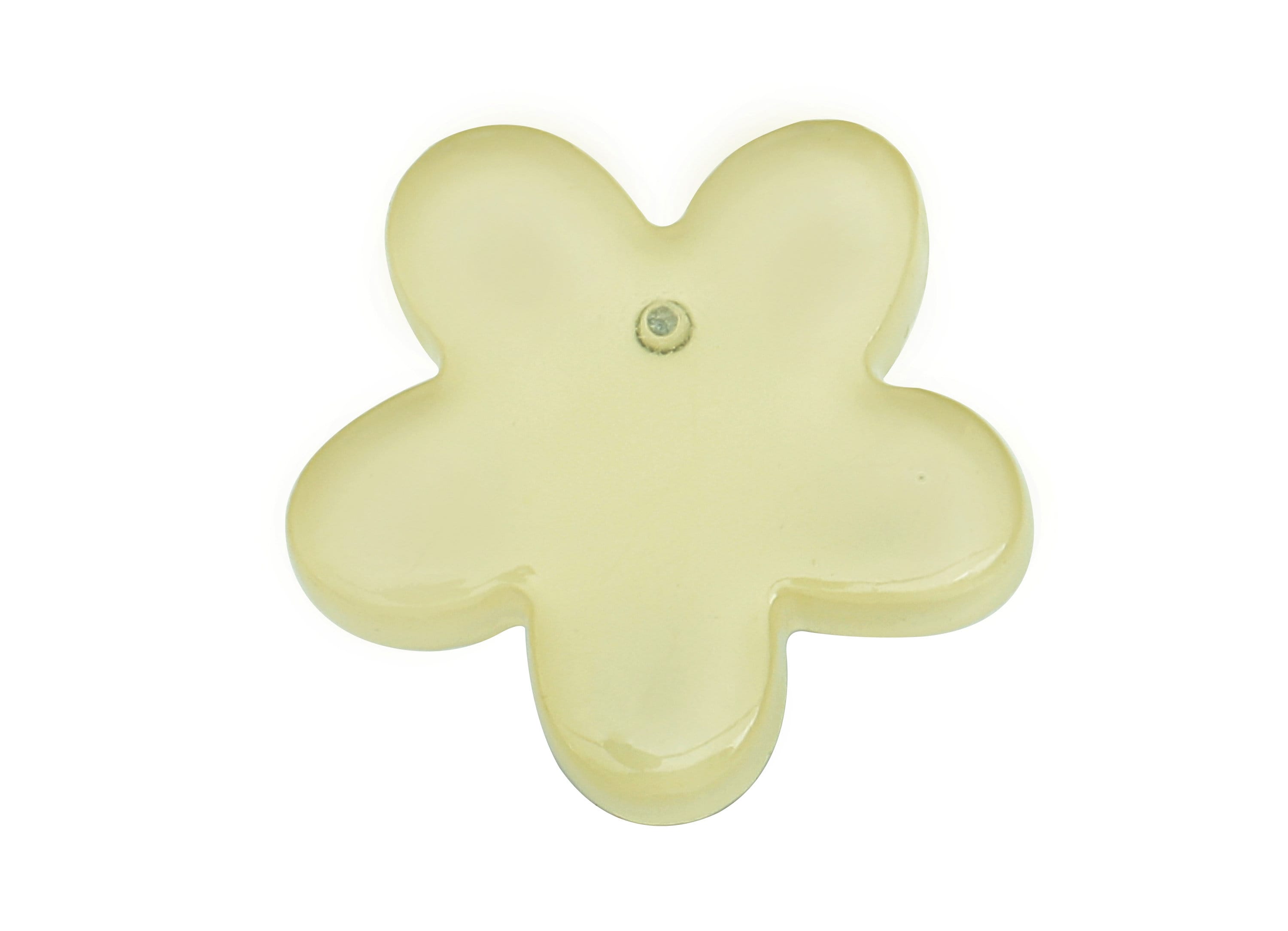 Acrylic Flower Earring Post - Clear Yellow Flower Stud Earring - 316 Stainless Steel Stud - Color Code: A854 - 14.4x14.3x2.2mm -AC1333A-A854 - DOMEDBAZAAR