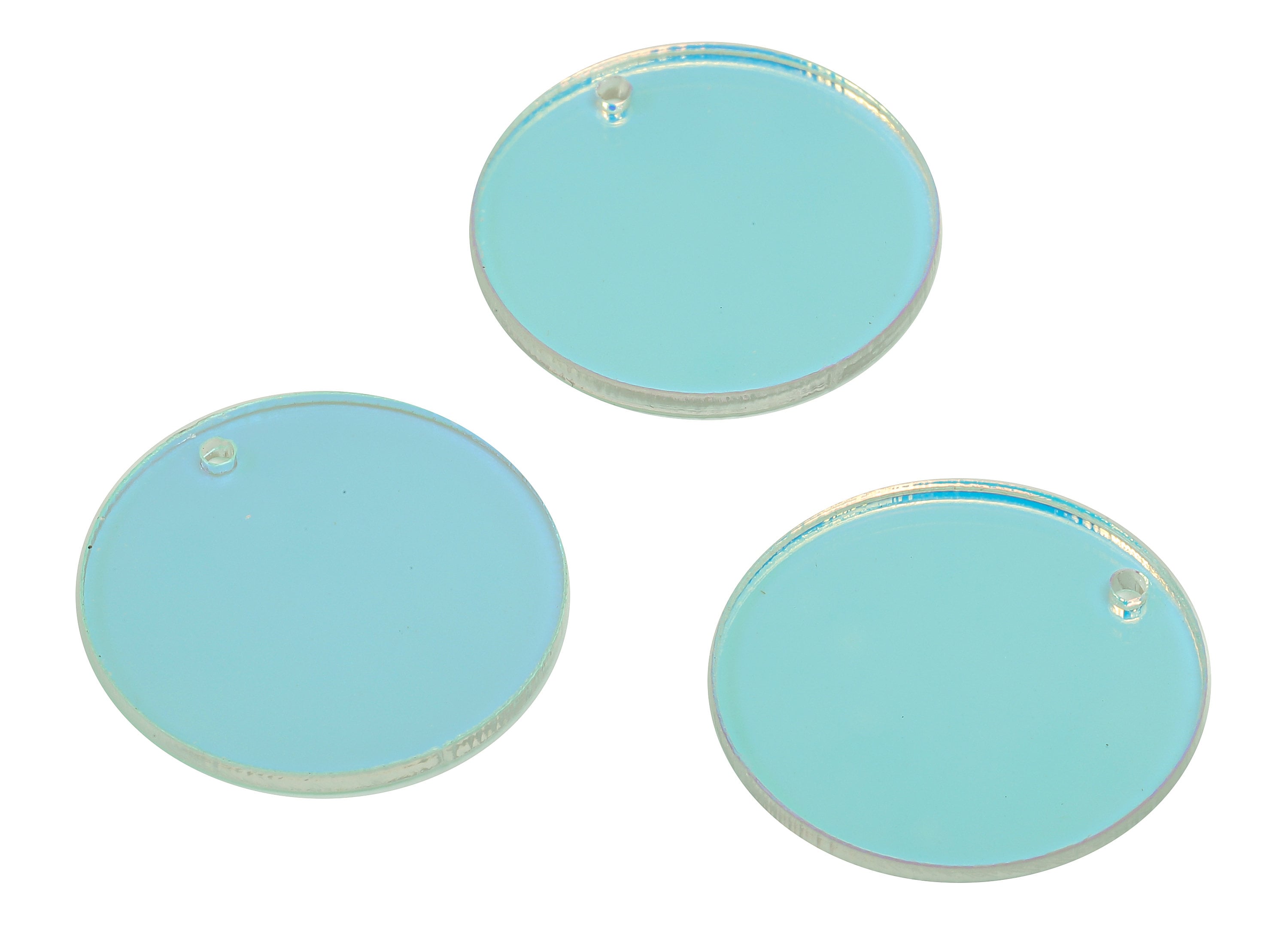 Acrylic Round Earring Charm - Acrylic Rainbow Color Circle Earring - Pendant With Hole - Color Code: A575 - 23.7x23.7x1.7mm - AC2569-A575 - DOMEDBAZAAR