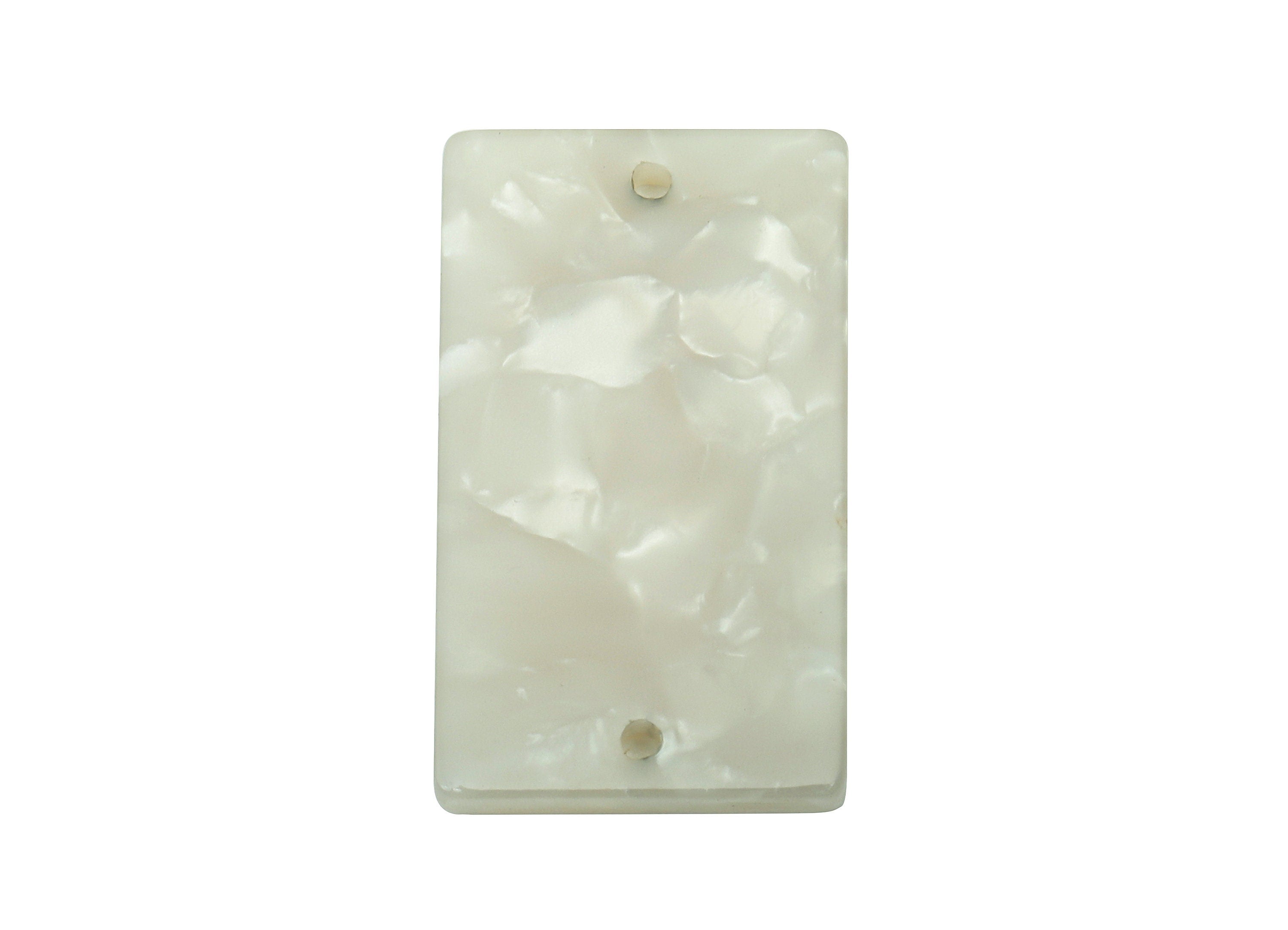 Acetate Rectangle Connectors Earring - Ivory Charm With 2 Holes - Acetate Rectangle Pendant - Color Code: A12 - 25.1x14.5x2.5mm -AC1803-A12 - DOMEDBAZAAR