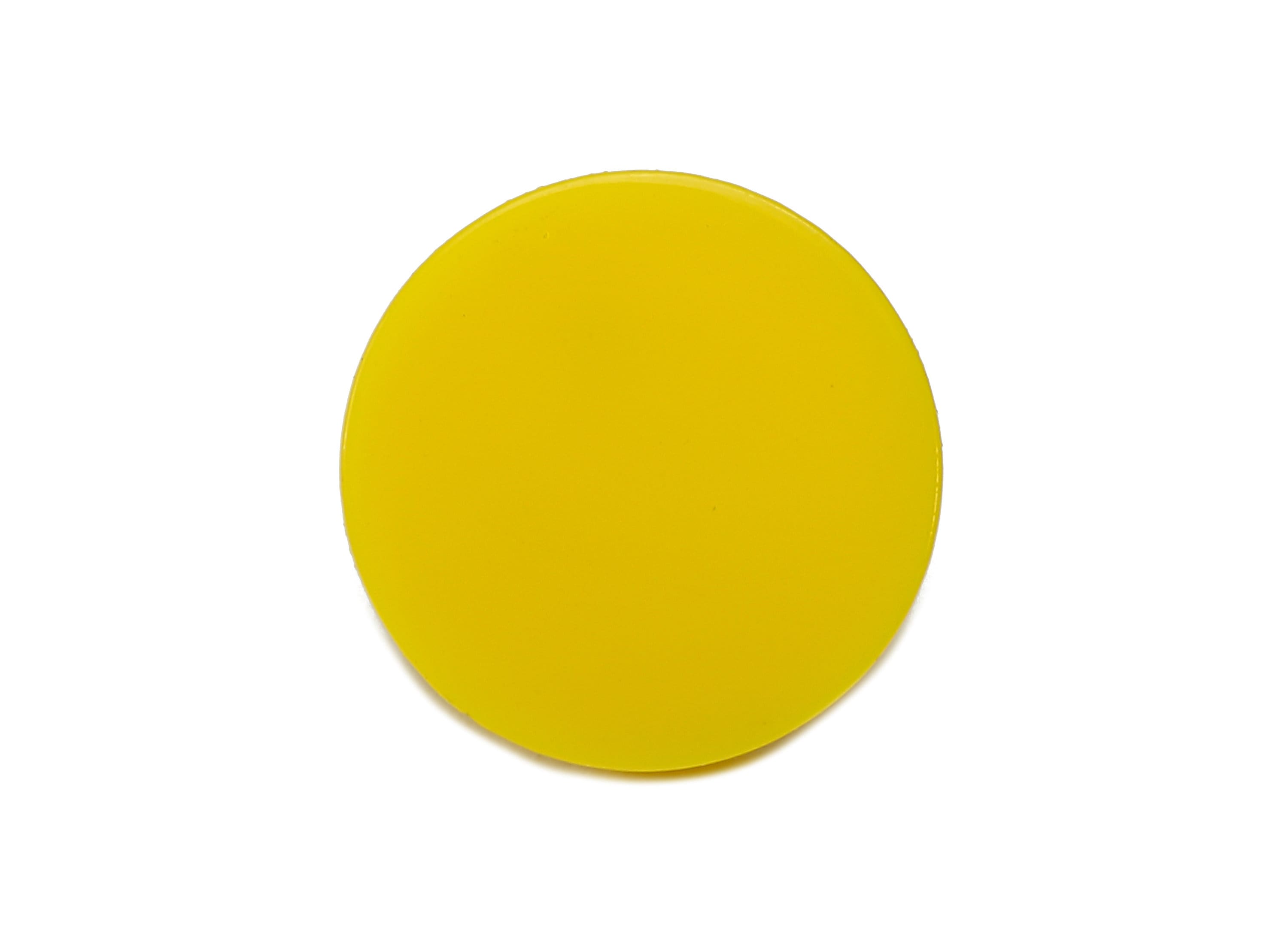 Acrylic Round Stud Earring - Yellow Circle Earrings Post - 316 Stainless Steel Stud - Color Code: A836 - 14.09x14.06x2.29mm - AC2554-A836 - DOMEDBAZAAR