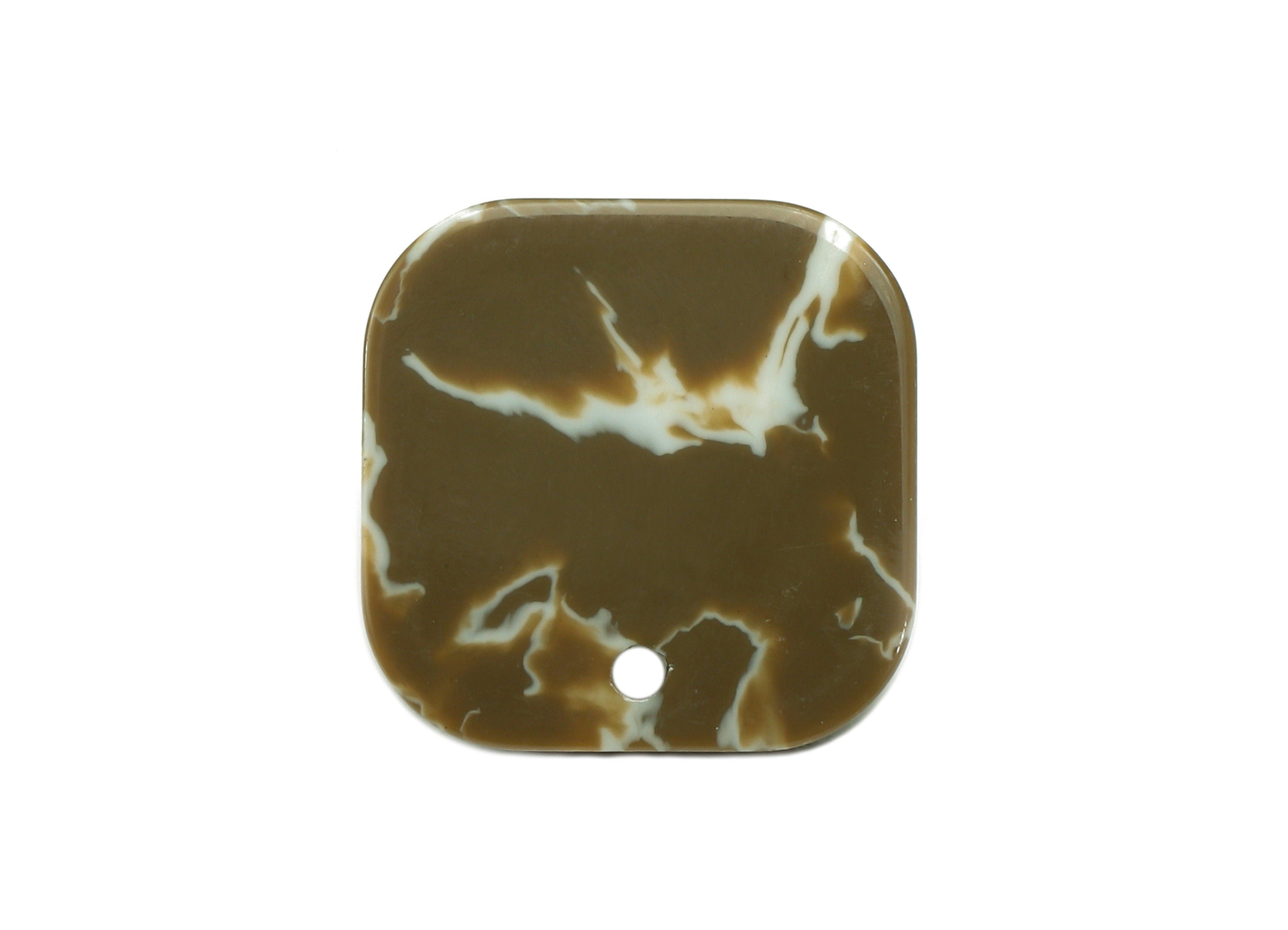Acetate Oval Square Stud Earring - Earring Post With Hole - 316 Stainless Steel Stud - Color Code: A844 - 16.76x16.75x2.77mm - AC2557-A844 - DOMEDBAZAAR