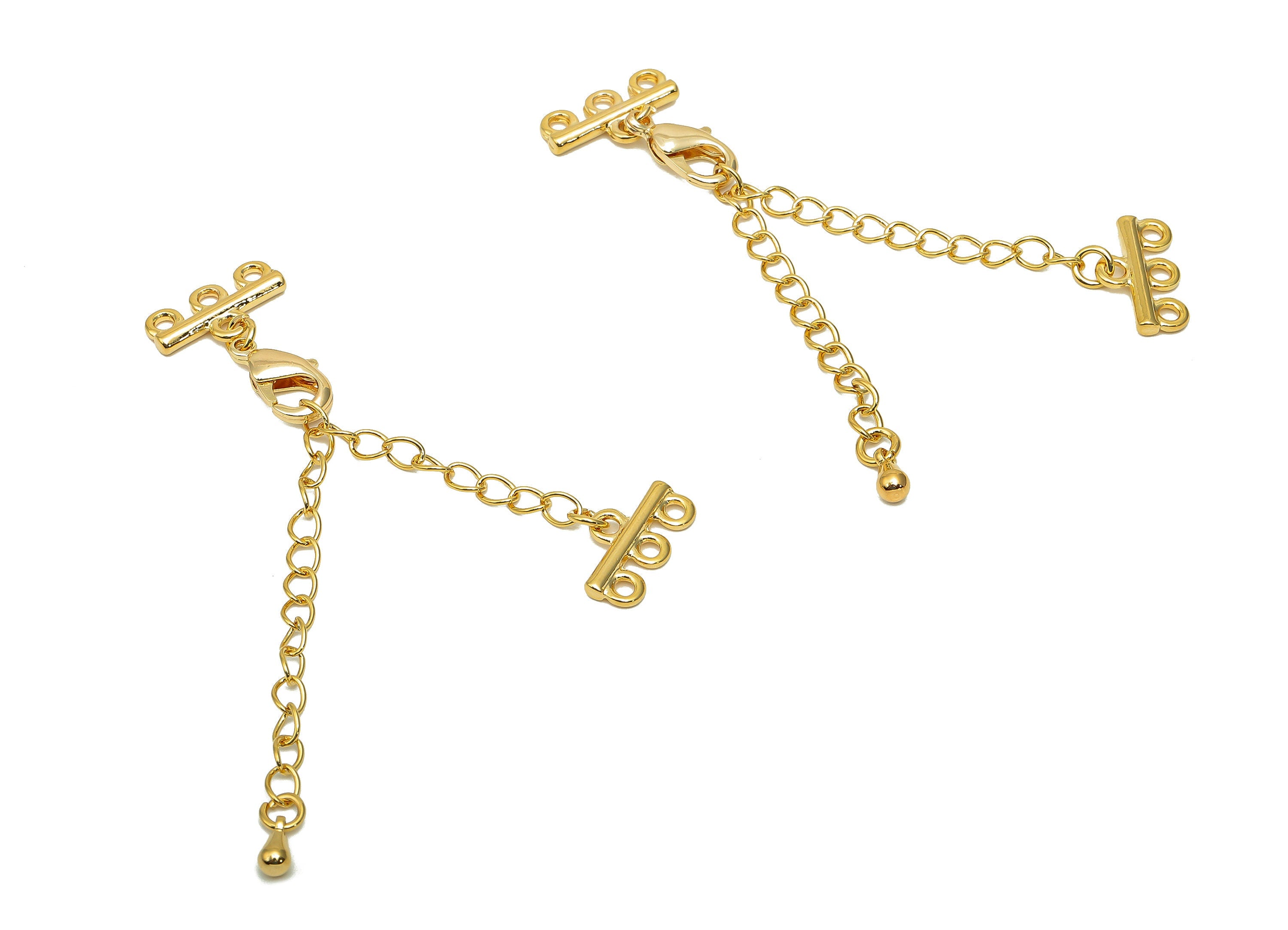 Extender Curb Chain - Bracelet Extender Safety Clasp - Drop Lobster Clasp - Extension Chain 3 Loops - Parrot Clasps-14.2x8.2x2.1mm-RGP5685-3 - DOMEDBAZAAR