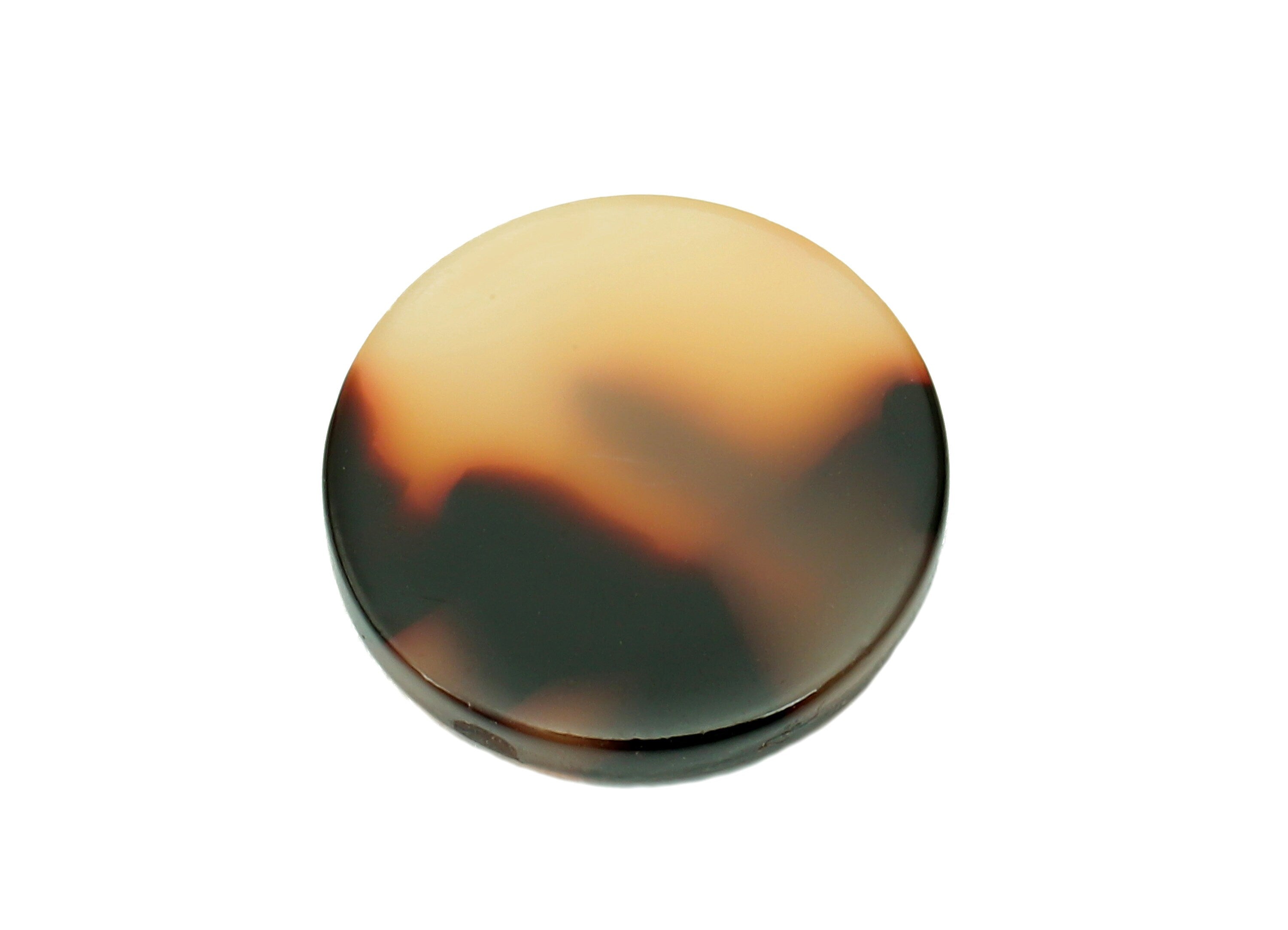 Acetate Mini Coin Earring Charm - Tiny Round Tortoise Shell Earring - Circle Pendant With Hole - Color Code: A07 - 14.8x15x2mm - AC2552-A07 - DOMEDBAZAAR