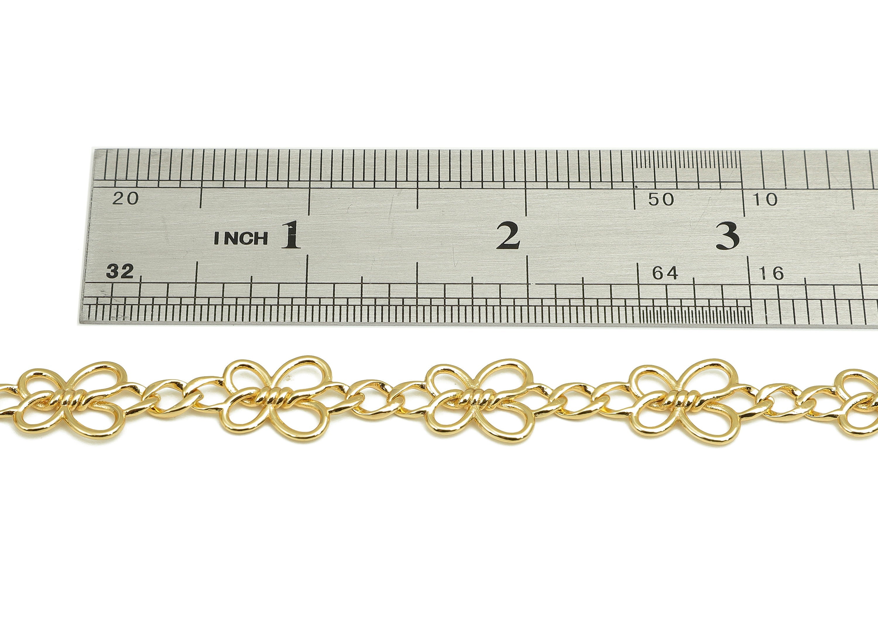 Brass Hexagram Chain - Gold Star Curb Chain - Star Of David Chain - For Necklace - 18K Chains - 19.5x10.3x1.7mm - RGP5821 - DOMEDBAZAAR