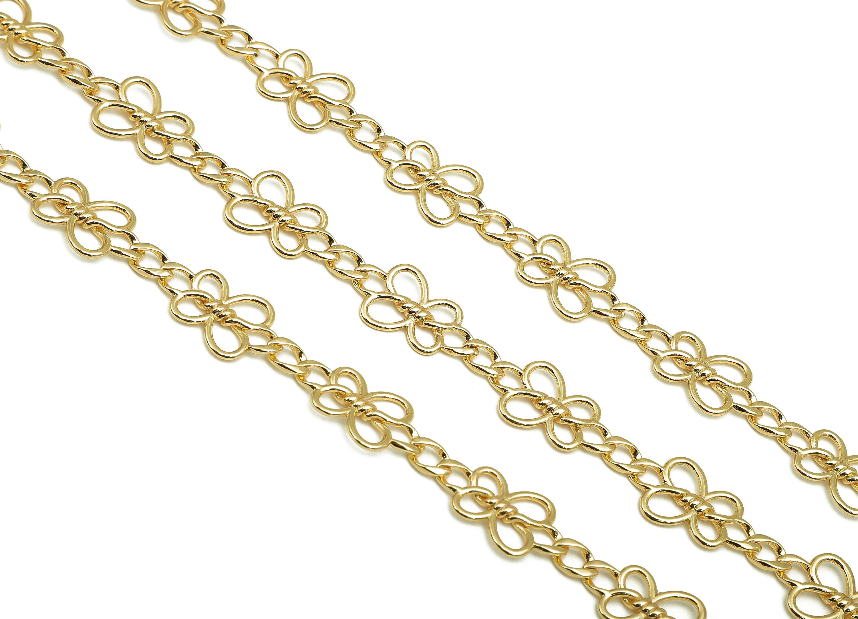 Brass Hexagram Chain - Gold Star Curb Chain - Star Of David Chain - For Necklace - 18K Chains - 19.5x10.3x1.7mm - RGP5821 - DOMEDBAZAAR