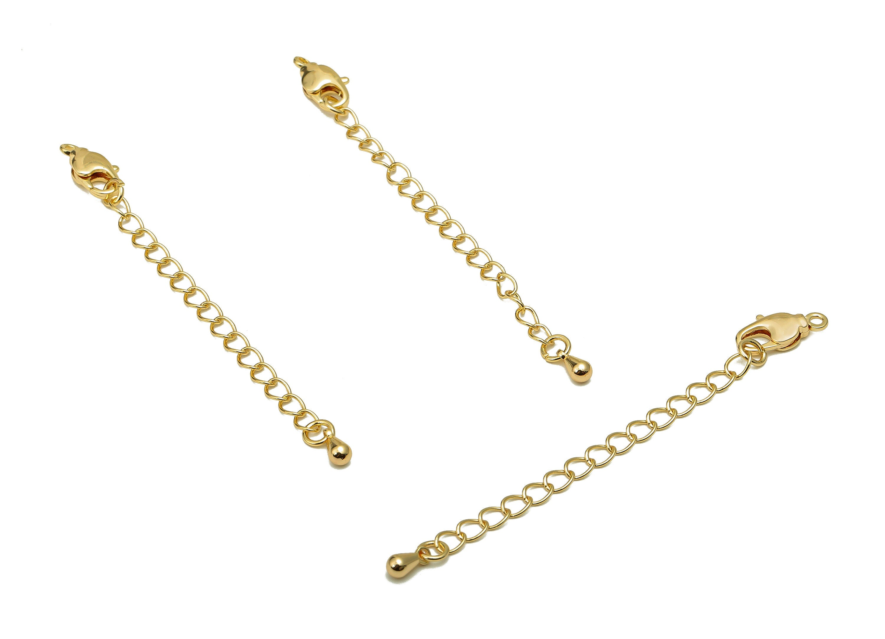 Extender Curb Chain - Extender Safety Clasp - Drop Lobster Clasp - Extension Chain - Parrot Clasps - 18K Real Gold Plating -71x6x3mm-RGP5570 - DOMEDBAZAAR