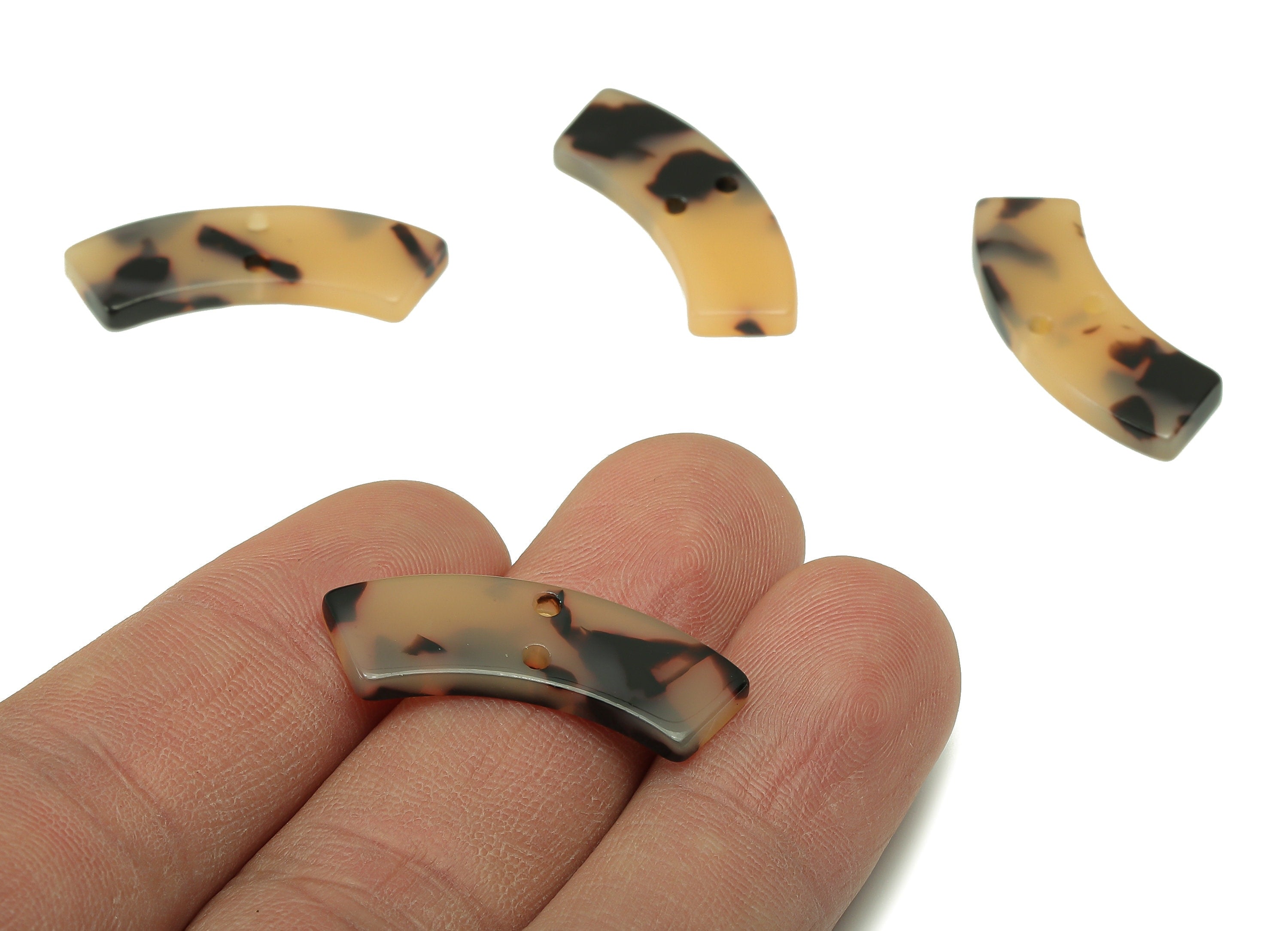 Acrylic Connectors - Acrylic Tortoise Shell Earrings - Earrings and Necklace Connectors - 2 Holes - Color Code: A07 - 29x8.8x3mm -AC1557-A10 - DOMEDBAZAAR