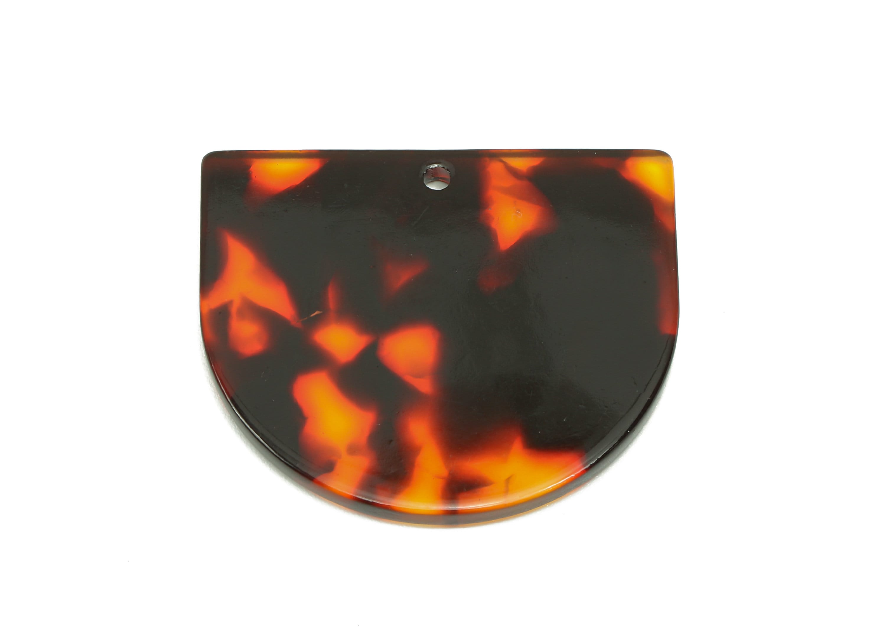 Acrylic D Earring Charms - Acrylic Domed Pendant - Charm With Hole - Earring Findings - Color Code: A886 - 33.6x29.2x2.4mm - AC1094-A886 - DOMEDBAZAAR