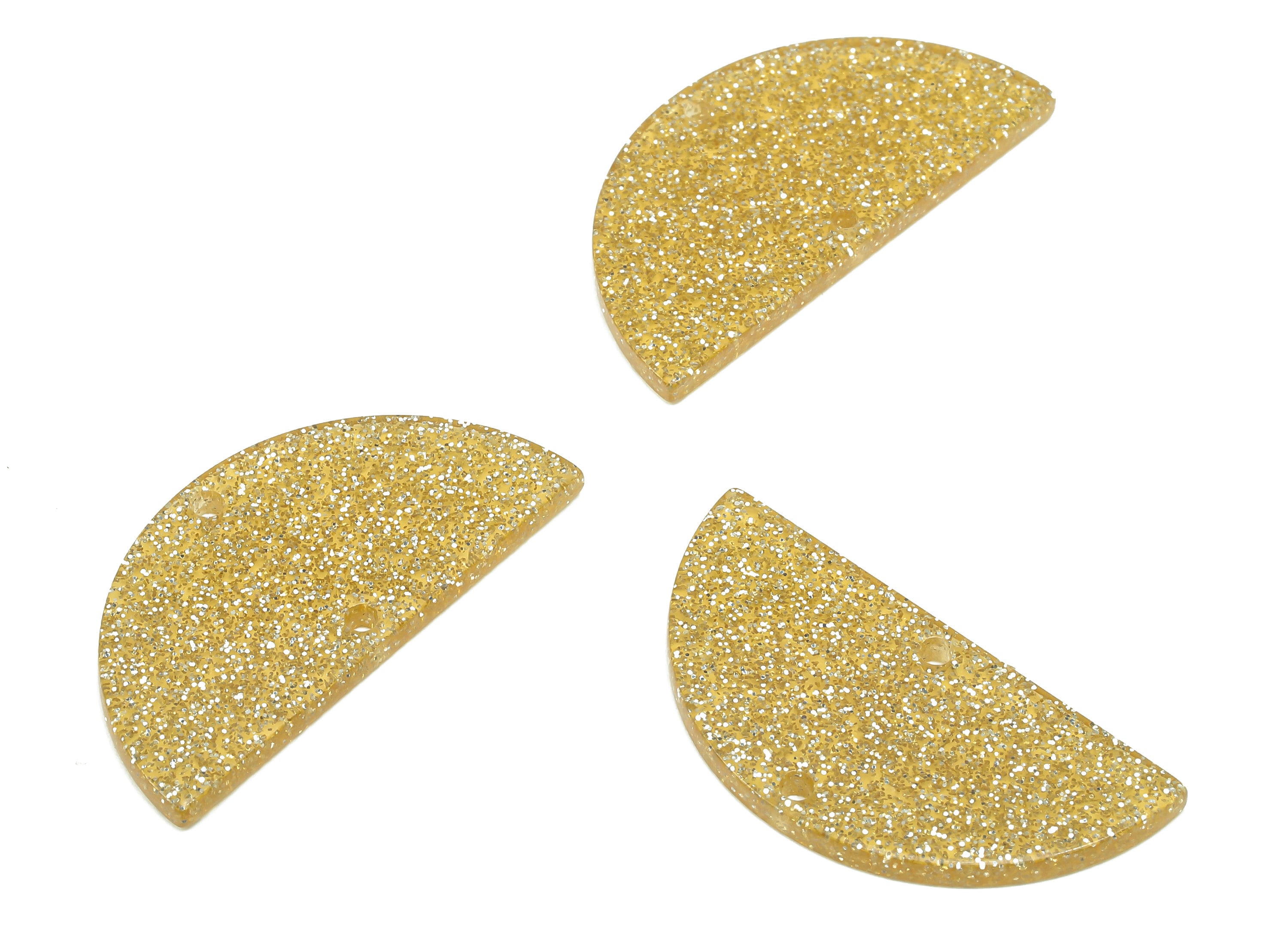 Acetate Semicircle Earrings Connectors - Half Moon Charms With 2 Holes - Earring Findings - Color Code: A98 - 33.7x16.6x2.3mm - AC1218-A98 - DOMEDBAZAAR