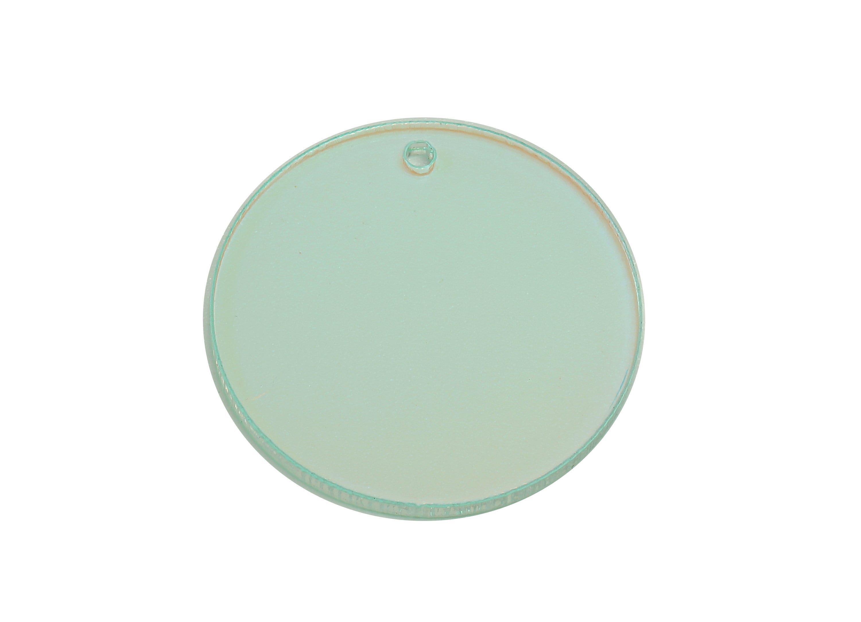 Acrylic Round Earring Charm - Acrylic Rainbow Color Circle Earring - Pendant With Hole - Color Code: A575 - 23.7x23.7x1.7mm - AC2569-A575 - DOMEDBAZAAR