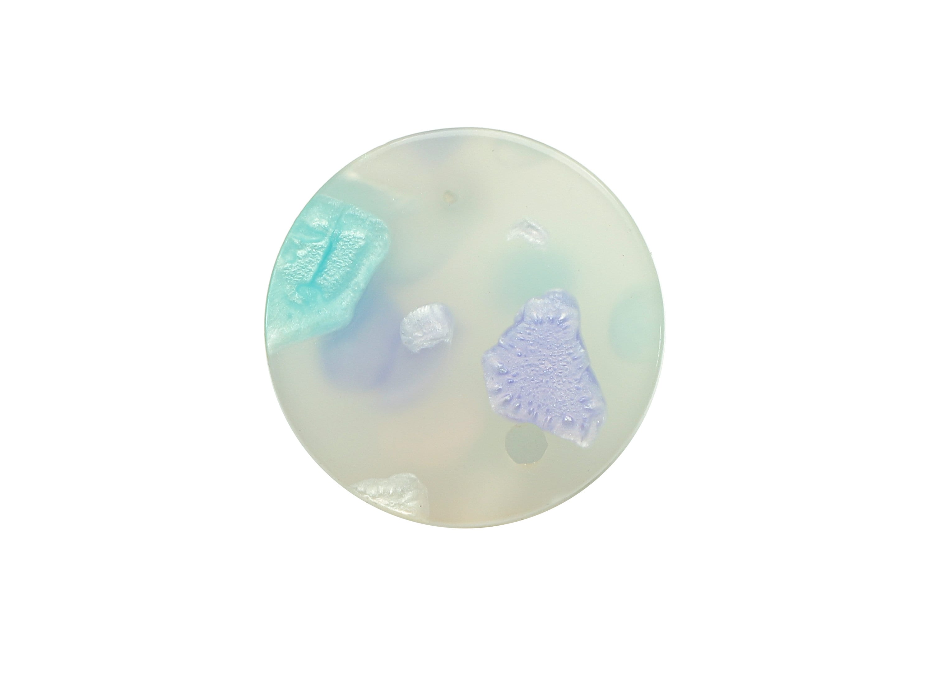 Acrylic Round Stud Earring - Circle Earrings Post With Hole - 316 Stainless Steel Stud - Color Code: A843 - 15.69x15.69x2.84mm - AC1385-A843 - DOMEDBAZAAR