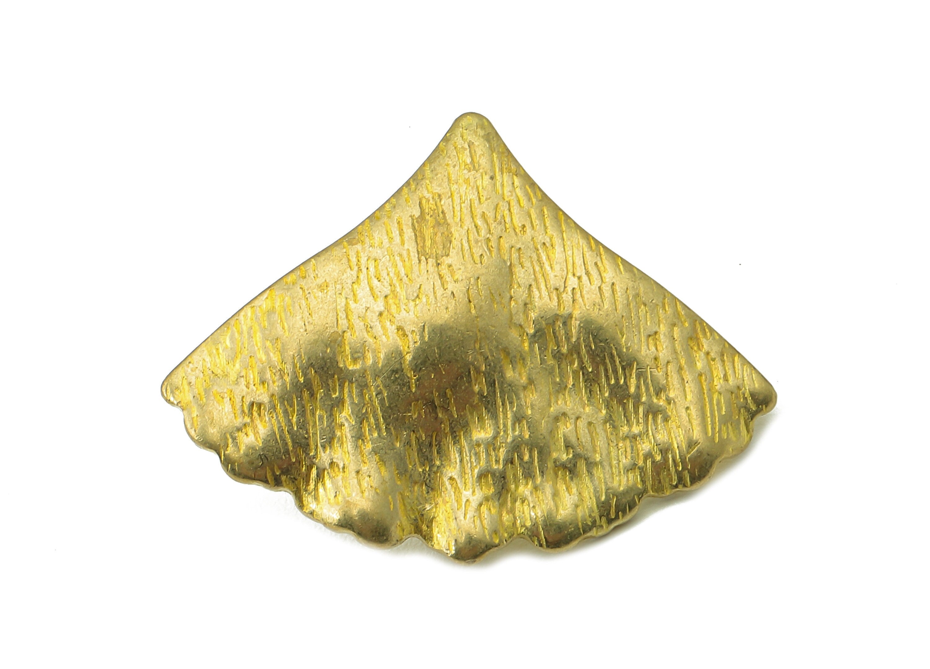 Brass Ginkgo Biloba Leaf Stud Earring - Raw Brass Textured Earring Post With Loop - 316 Stainless Steel Stud - 28.01x21.07x1.19mm - PP8215 - DOMEDBAZAAR