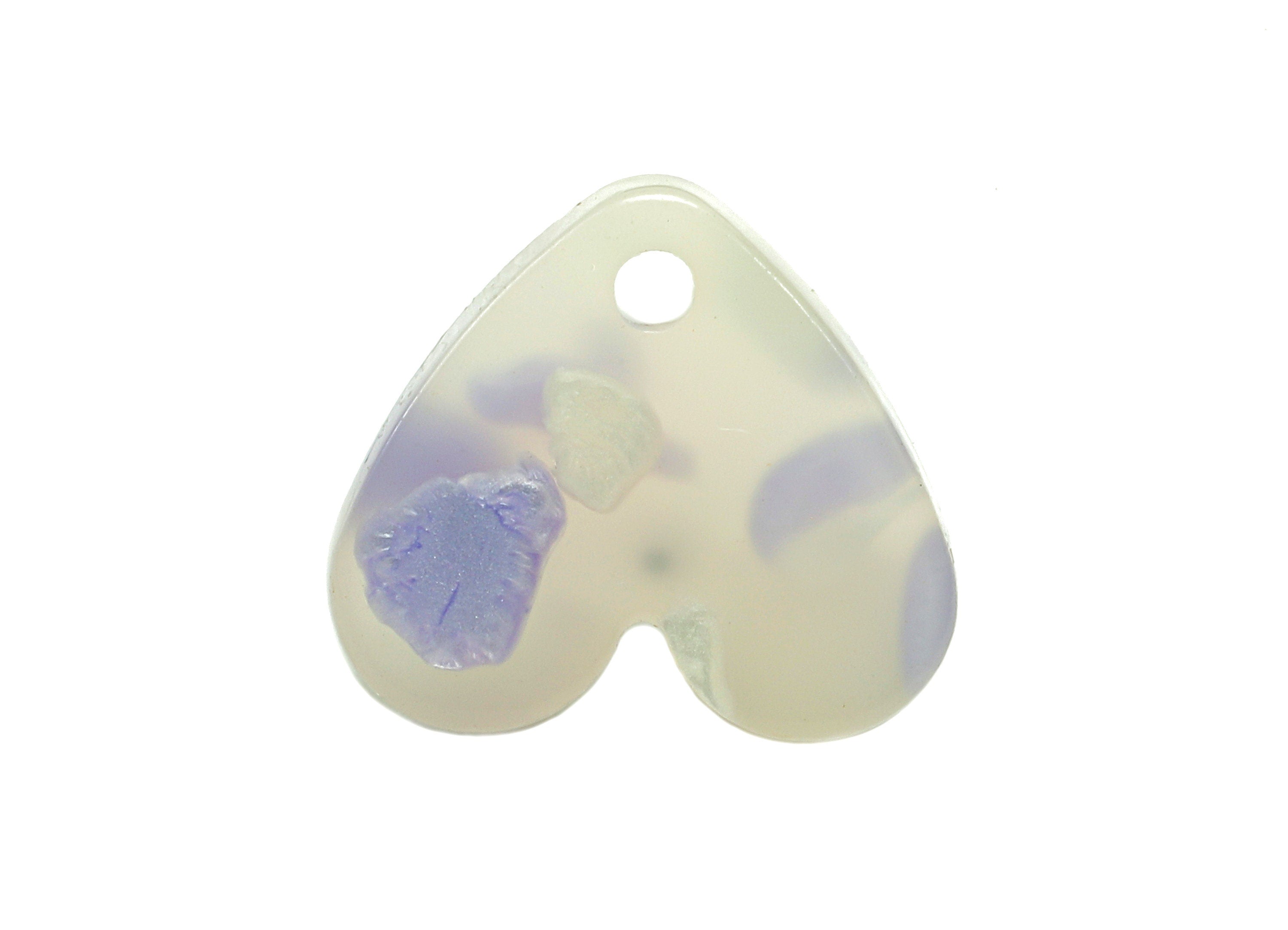 Acrylic Heart Stud Earring - Heart Earring Post With Hole - 316 Stainless Steel Stud - Color Code: A843 - 15.03x13.48x2.56mm - AC2559-A843 - DOMEDBAZAAR