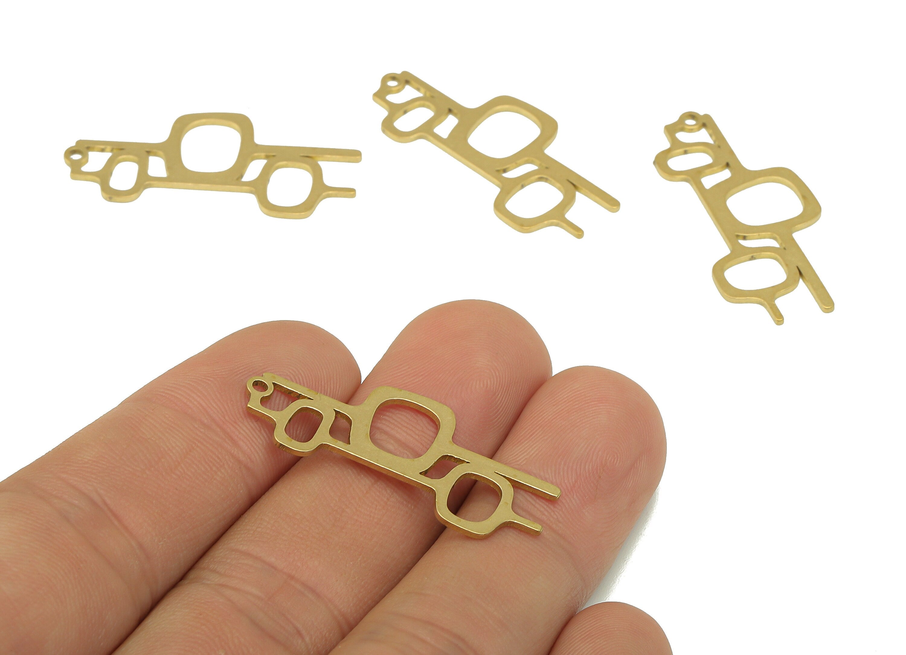 Brass Irregular Earring Charm - Raw Brass Geometry Earring - Cutout Pendant With Loop - Long Charms For Necklace - 29.9x9.8x0.65mm - PPA6802 - DOMEDBAZAAR