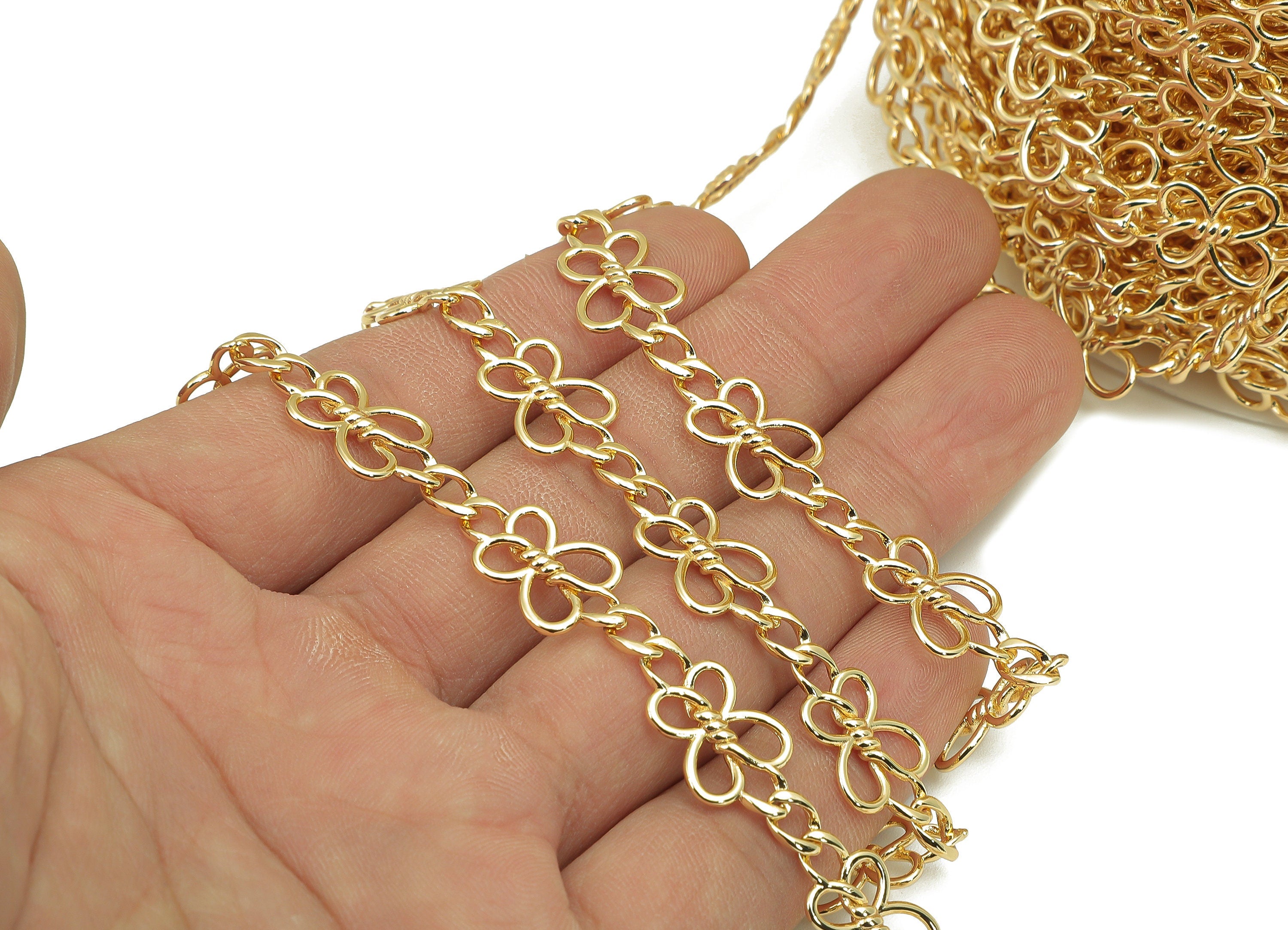 Brass Hexagram Chain - Gold Star Curb Chain - Star Of David Chain - For Necklace - 18K Chains - 19.5x10.3x1.7mm - RGP5821 - DOMEDBAZAAR