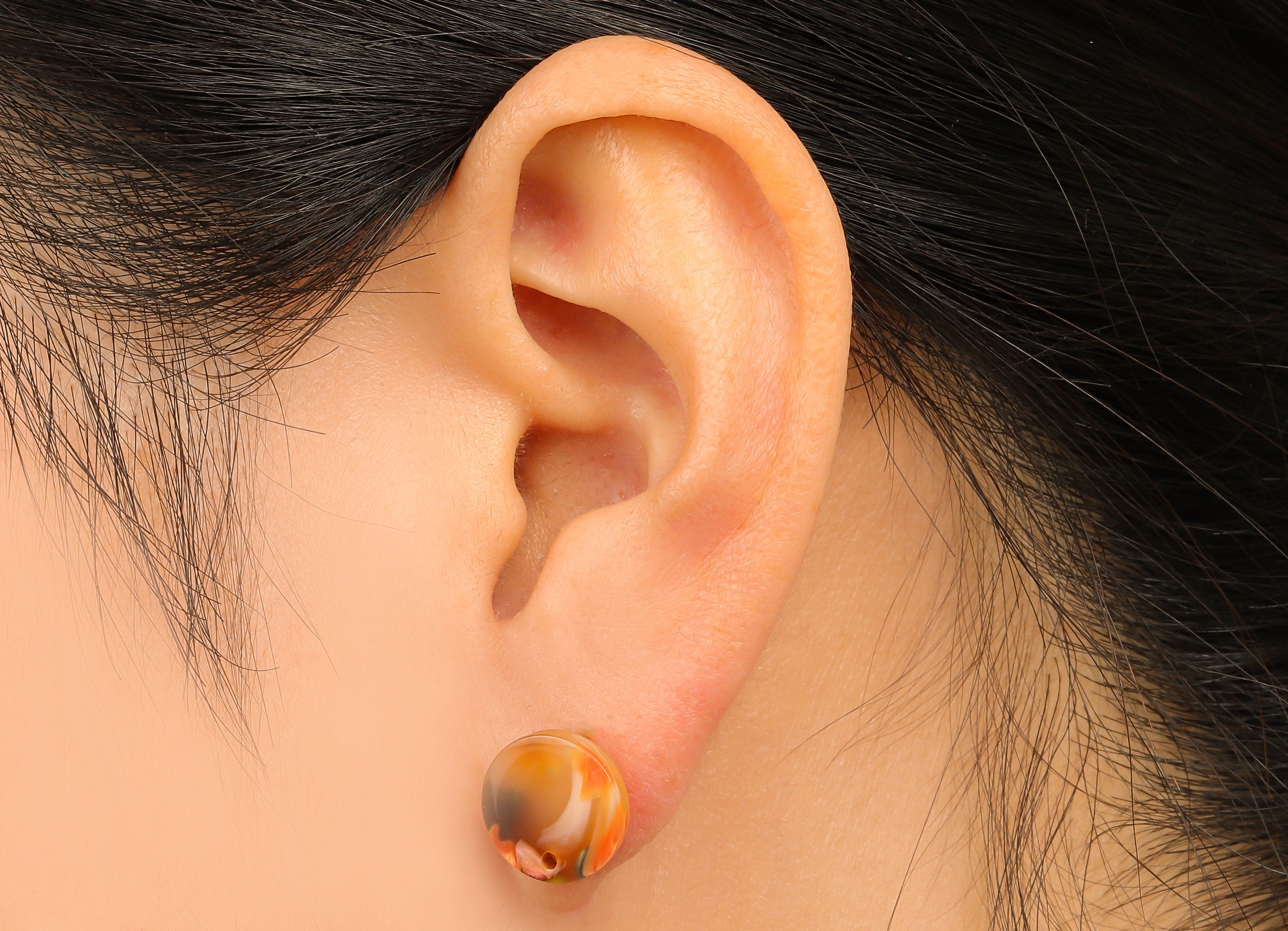 Acrylic Round Earring Stud - Acrylic Round Earring Post - Earring Post Findings - Color Code: A607- 11.74x11.71x2.41mm - AC1139-A607 - DOMEDBAZAAR