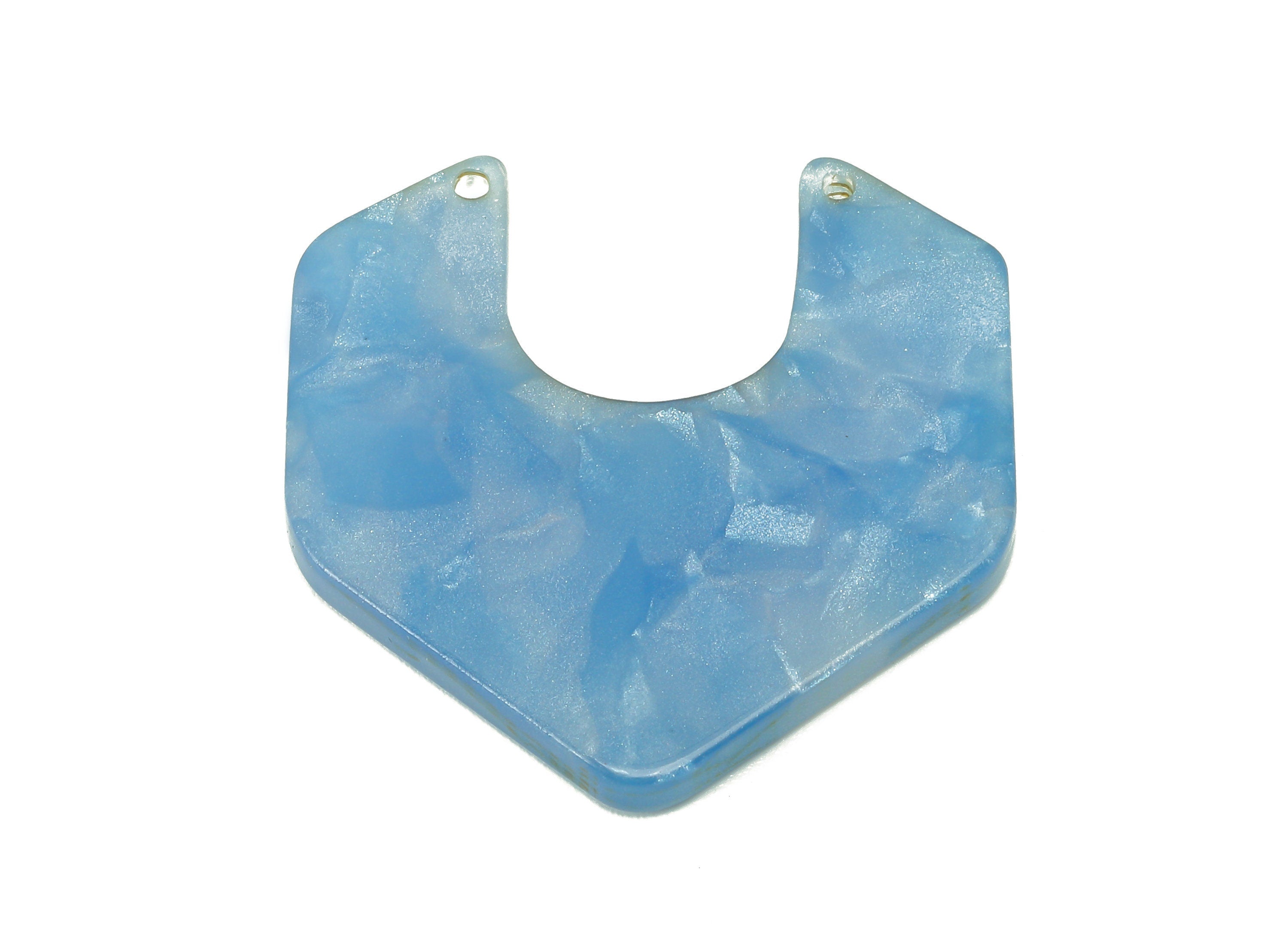 Acrylic Geometry Connector - Blue Irregular Charms - 2 Holes - Geometry Pendant - Color Code: A765 - 30.37x29.44x2.68mm - AC2587-A765 - DOMEDBAZAAR