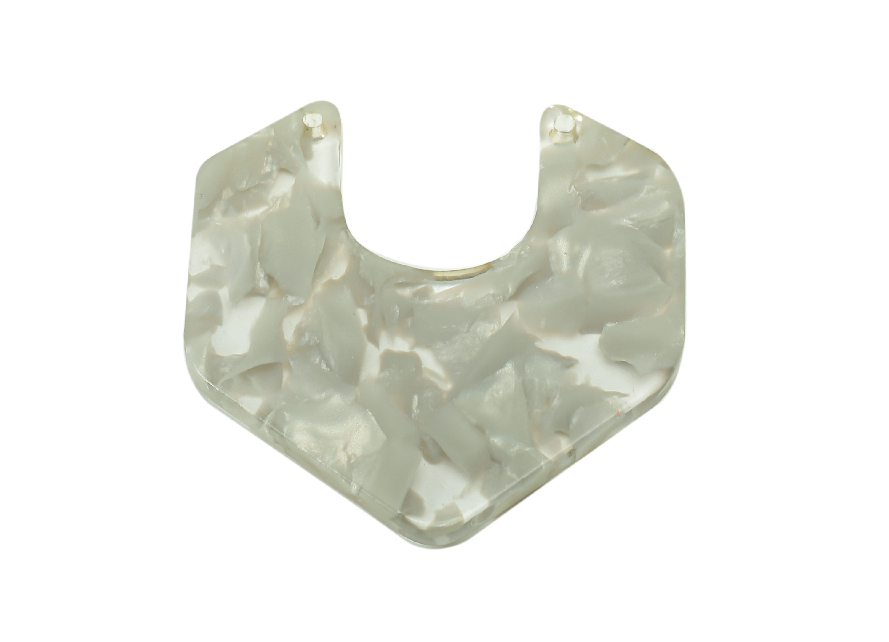 Acrylic Geometry Connector - Gray Irregular Charms - 2 Holes - Geometry Pendant - Color Code: A890 - 30.23x29.58x2.35mm - AC2587-A890 - DOMEDBAZAAR