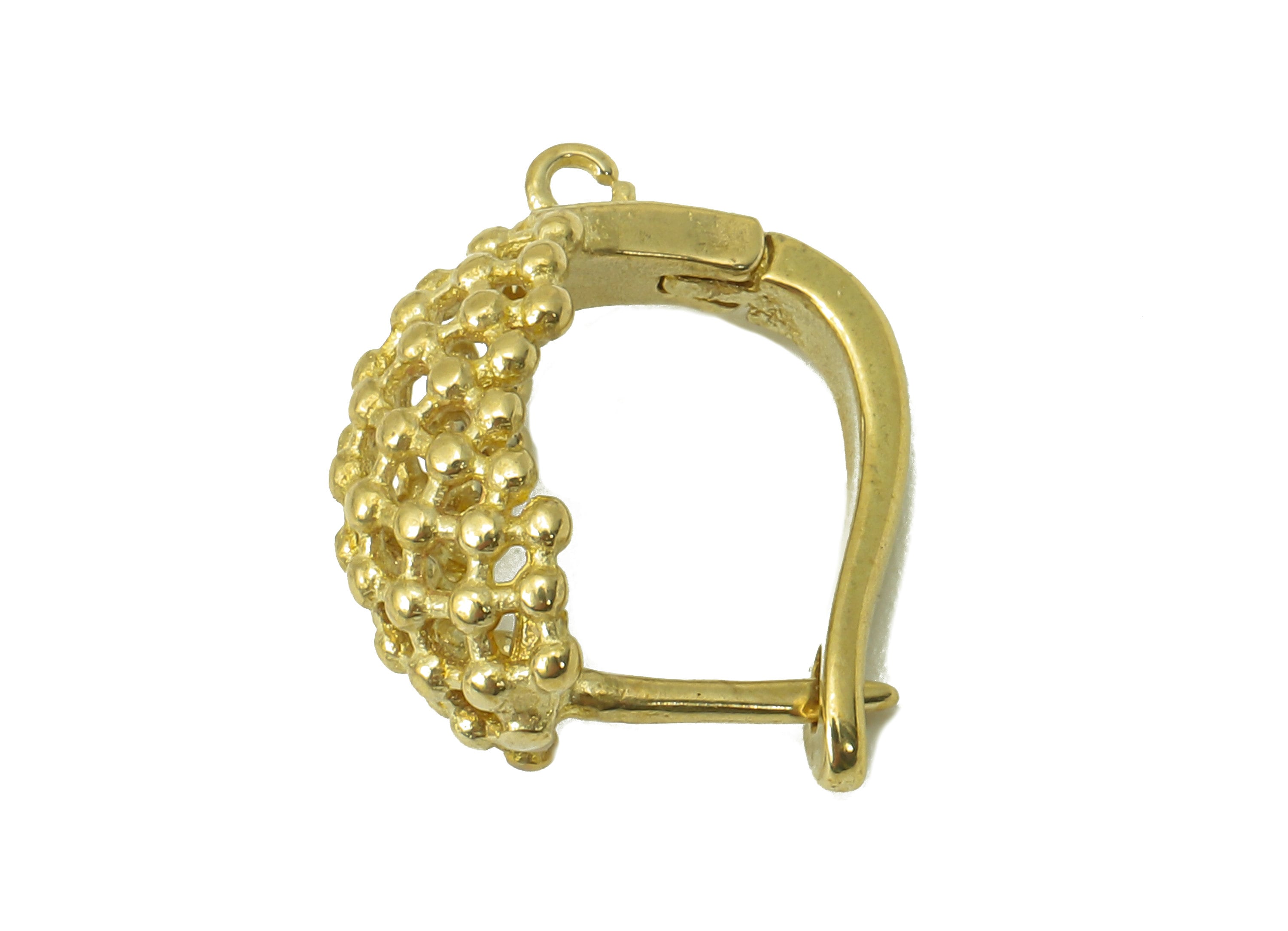 Raw Brass Hole Loop Earring - Hollow Clasp Hoop Earring - Clasp Hoop Earring-Huggie Hoop Earring - Jewelry Making -16.88x14.55x1.83mm-PP8263 - DOMEDBAZAAR