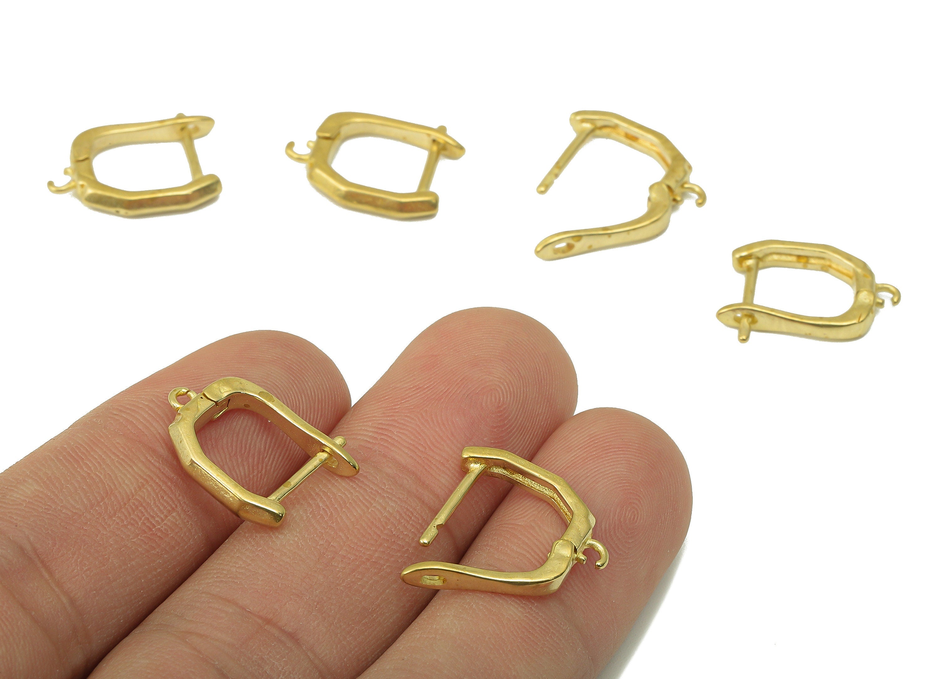 Raw Brass Textured Hole Loop Earring - Brass Clasp Earring -Brass Hole Clasp With Loop - Jewelry Making- 17.56x 13.37x 1.84mm- PP8313 - DOMEDBAZAAR