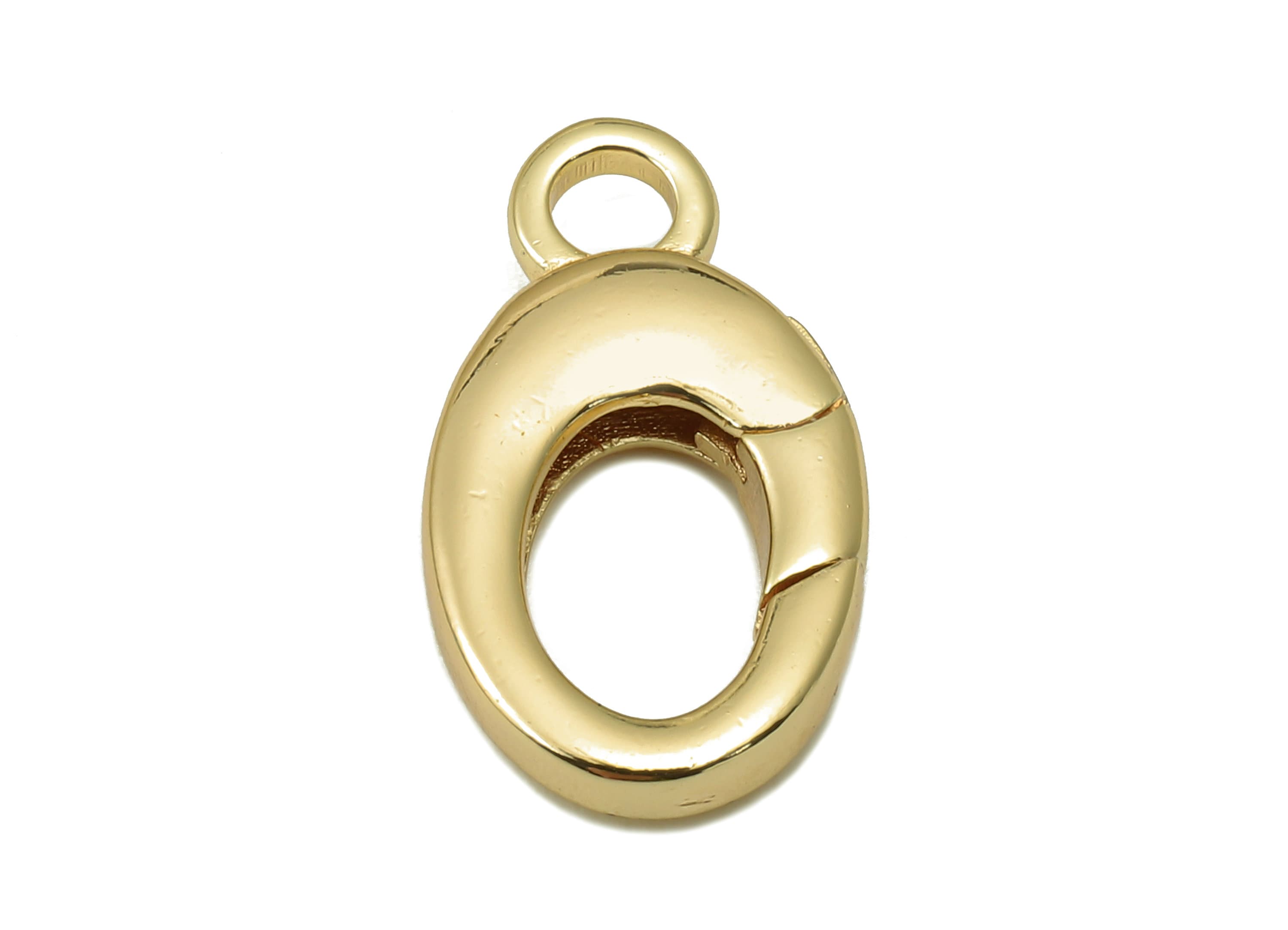 Brass Oval Lobster Clasp- Brass Necklace Clasp-Chain Connector - 18K Real Gold Plating-Jewelry Making-19.35x 10.98 x 3.61mm- RGP6124 - DOMEDBAZAAR