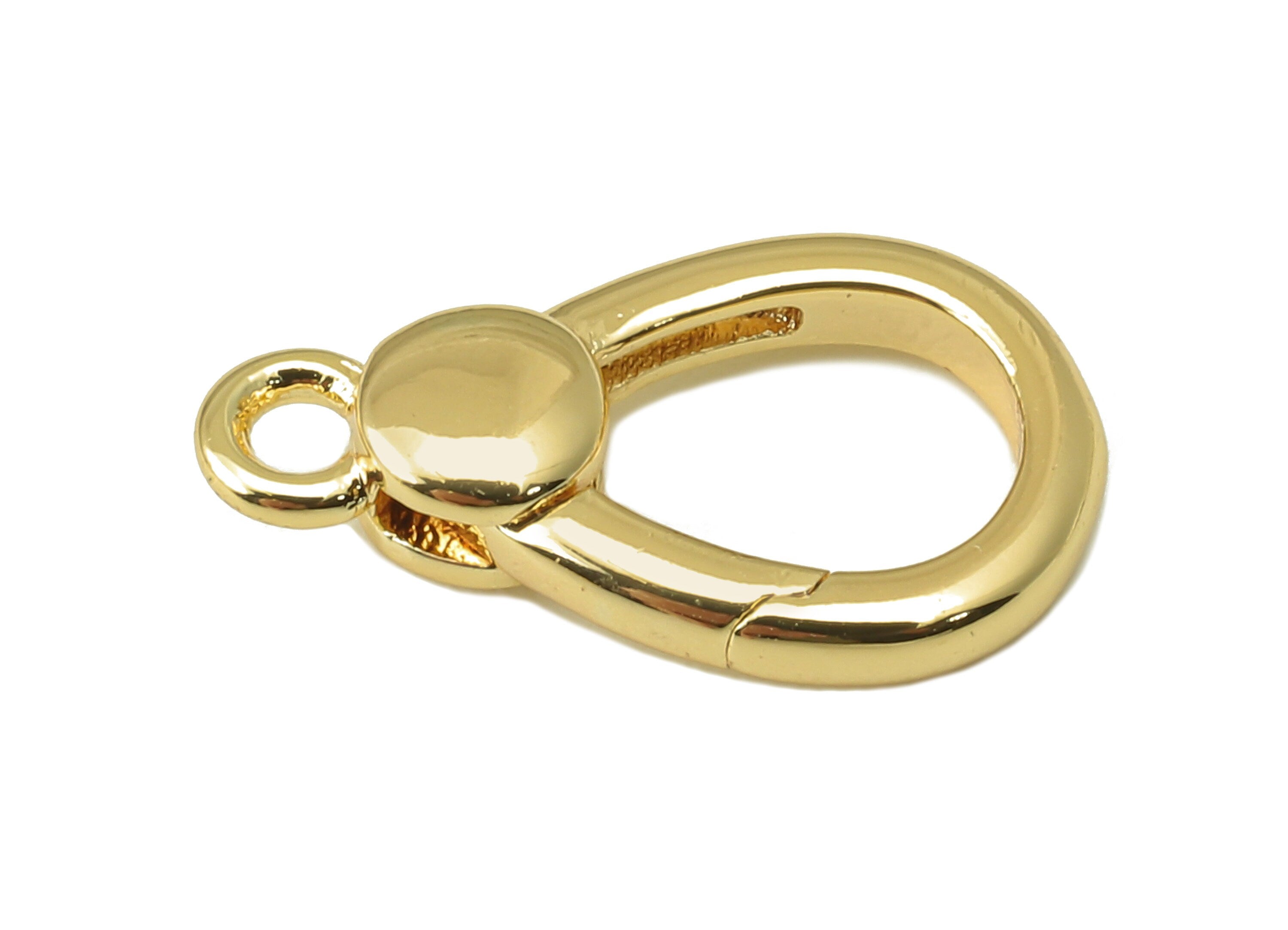 Brass Oval Shaped Lobster Clasp- Brass Necklace Clasp-Chain Connector-18K Real Gold Plating-Jewelry Making-13.45 x 8.23 x 4.03mm- RGP6130 - DOMEDBAZAAR