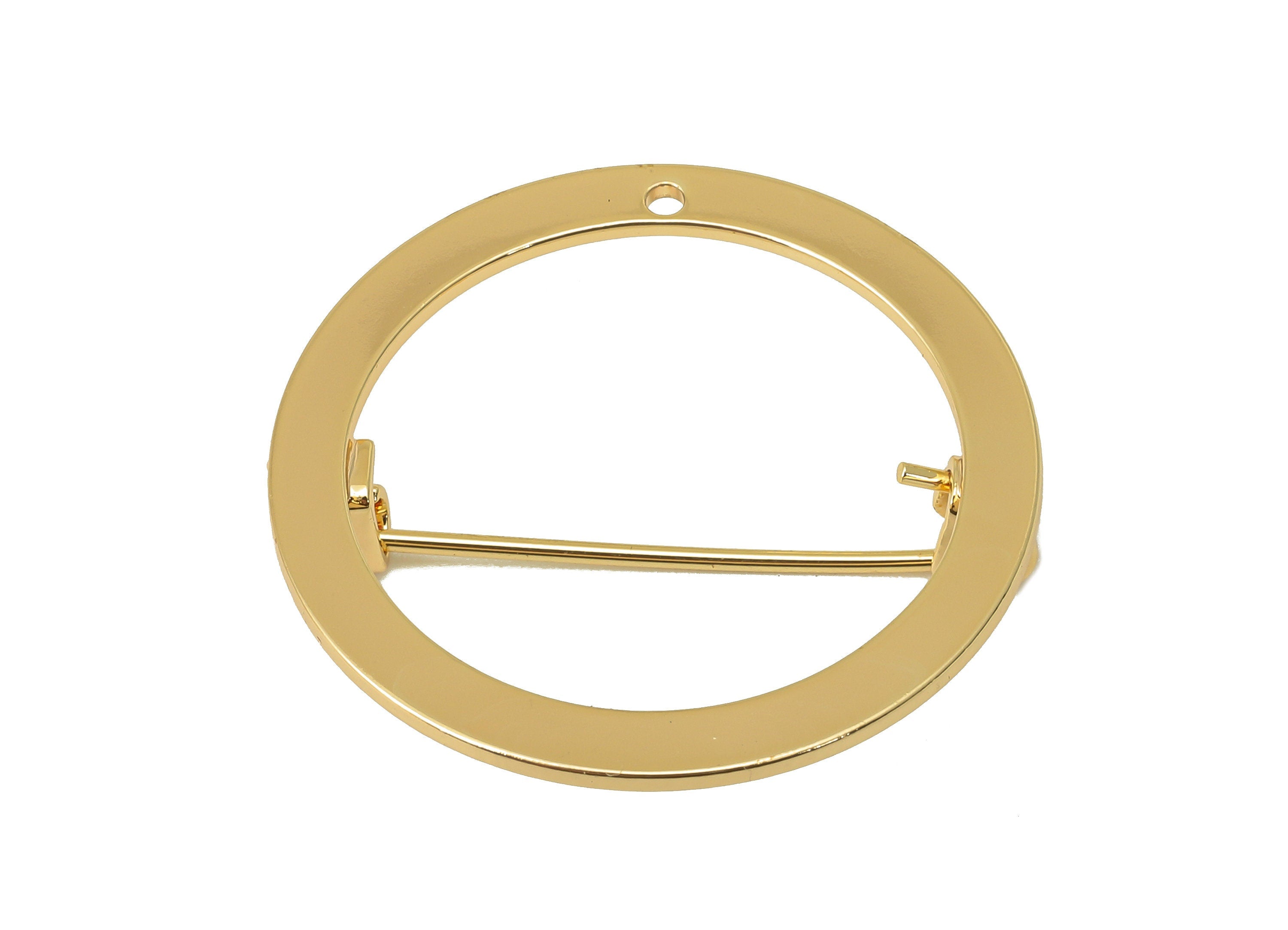 Brass Brooch Pins - Brass Back Base Safety Pin - Earring Finding - Jewelry Making Supplies- 18K Real Gold Plating - 29x28.8x0.94mm - RGP6015 - DOMEDBAZAAR