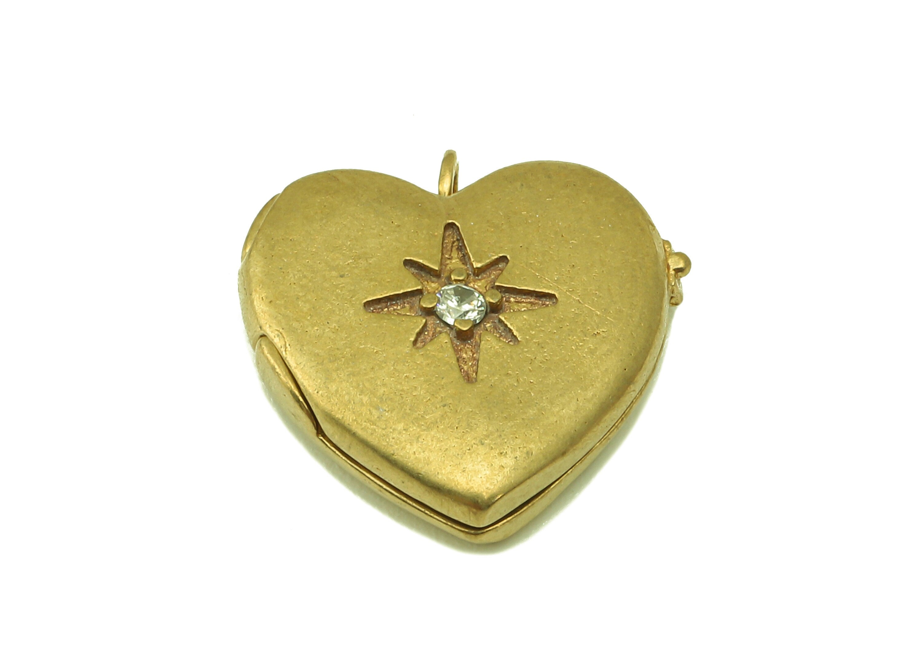 Brass Watch Earring - Raw Brass Cubic Zircon Pocket Watch Pendant -CZ Heart For Necklace - Jewelry Making - 18.23 x 17.37 x 4.63mm - PP8558 - DOMEDBAZAAR