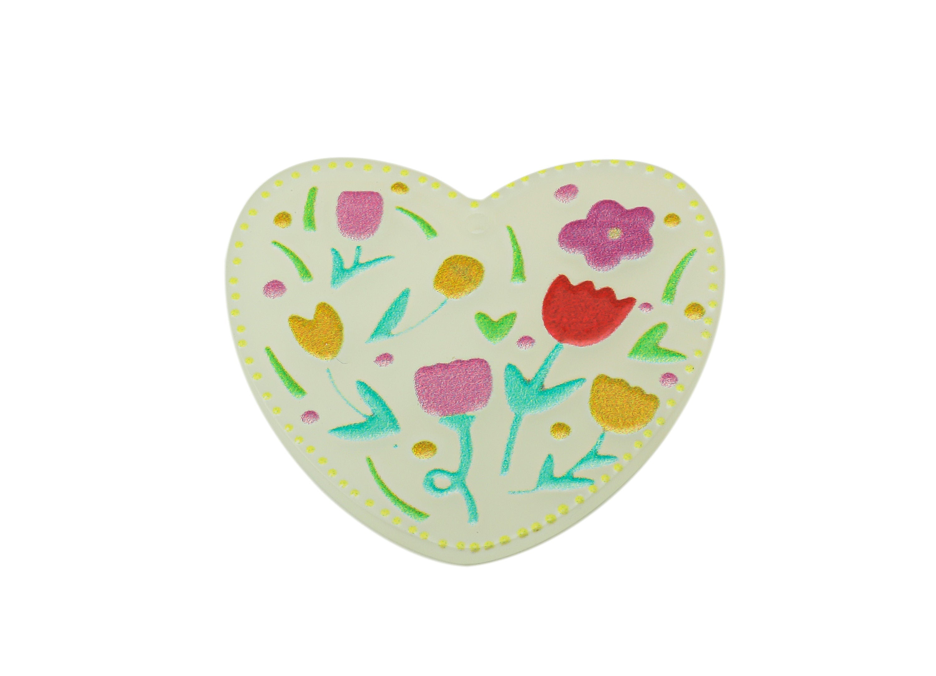 Acrylic Flower Earring Charms - Acrylic Heart Pendant - Earring Findings - Jewelry Supplies - 35x 38.65 x 2.36mm - AC2007 - DOMEDBAZAAR