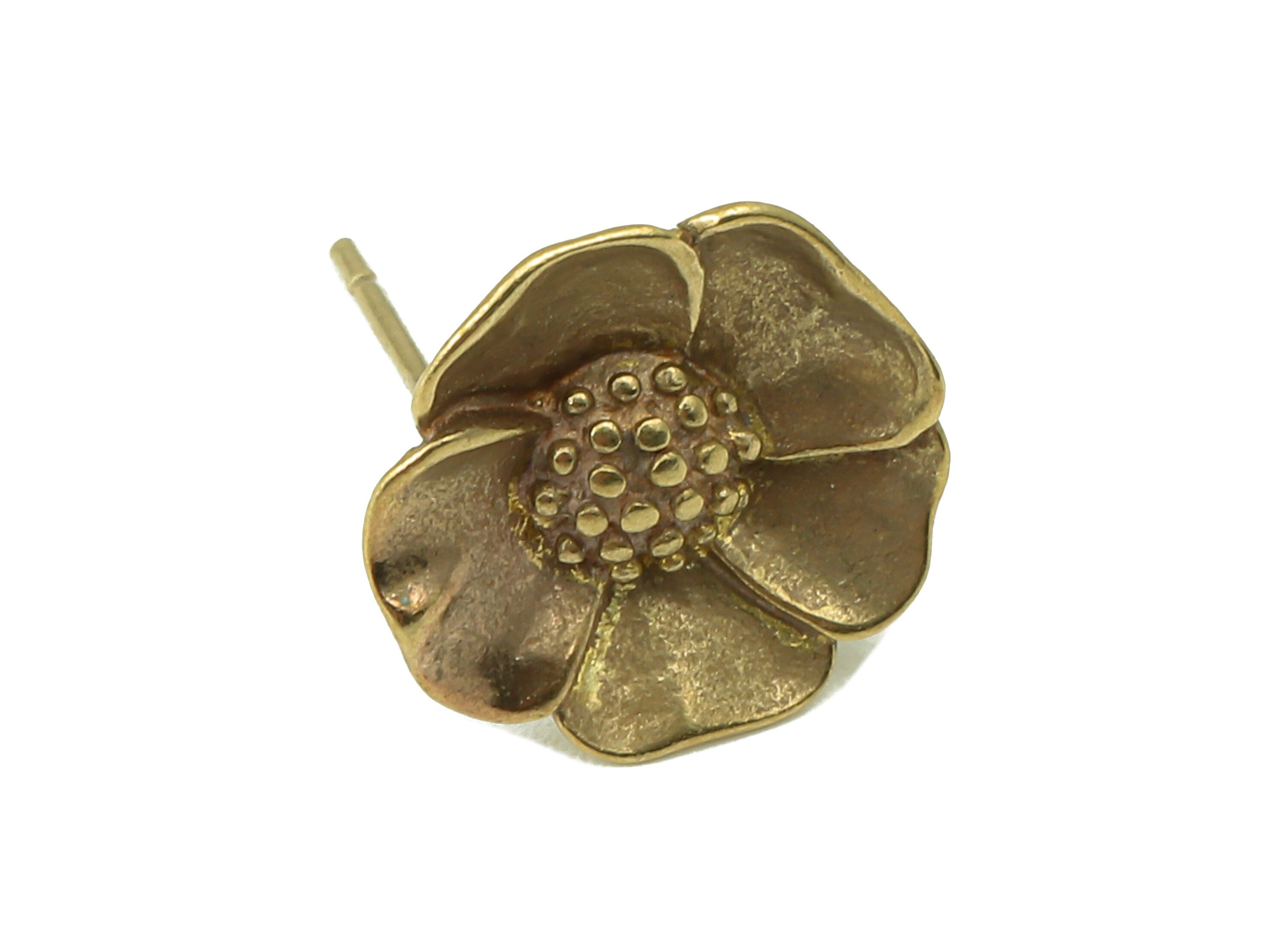 Raw Brass Daisy Stud Earring - Brass Flower Earring Post with a Loop- Earring Post -Jewelry Making- Jewelry Supplies-12x12x2mm- PP8373 - DOMEDBAZAAR
