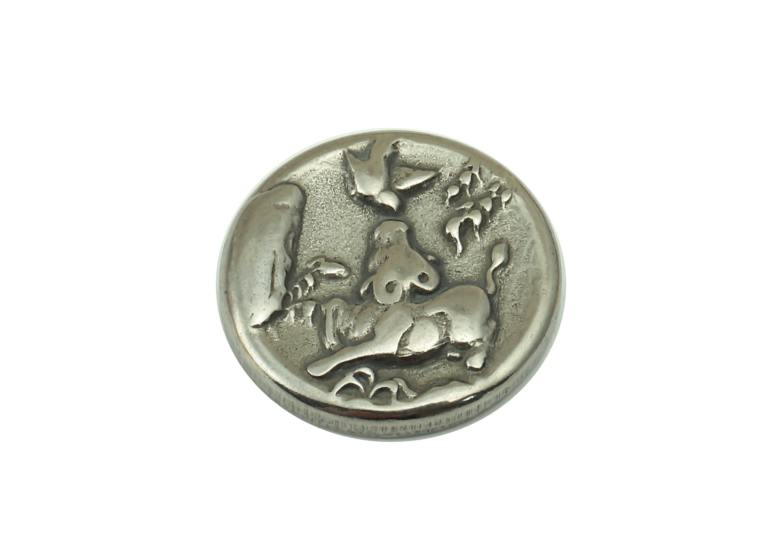 Stainless Steel Cow Earring - Steel Round Disc Bird Earring - 304 Stainless Steel- For Earring - Steel Leaf -15x15x 1.93mm - SS1445 - DOMEDBAZAAR