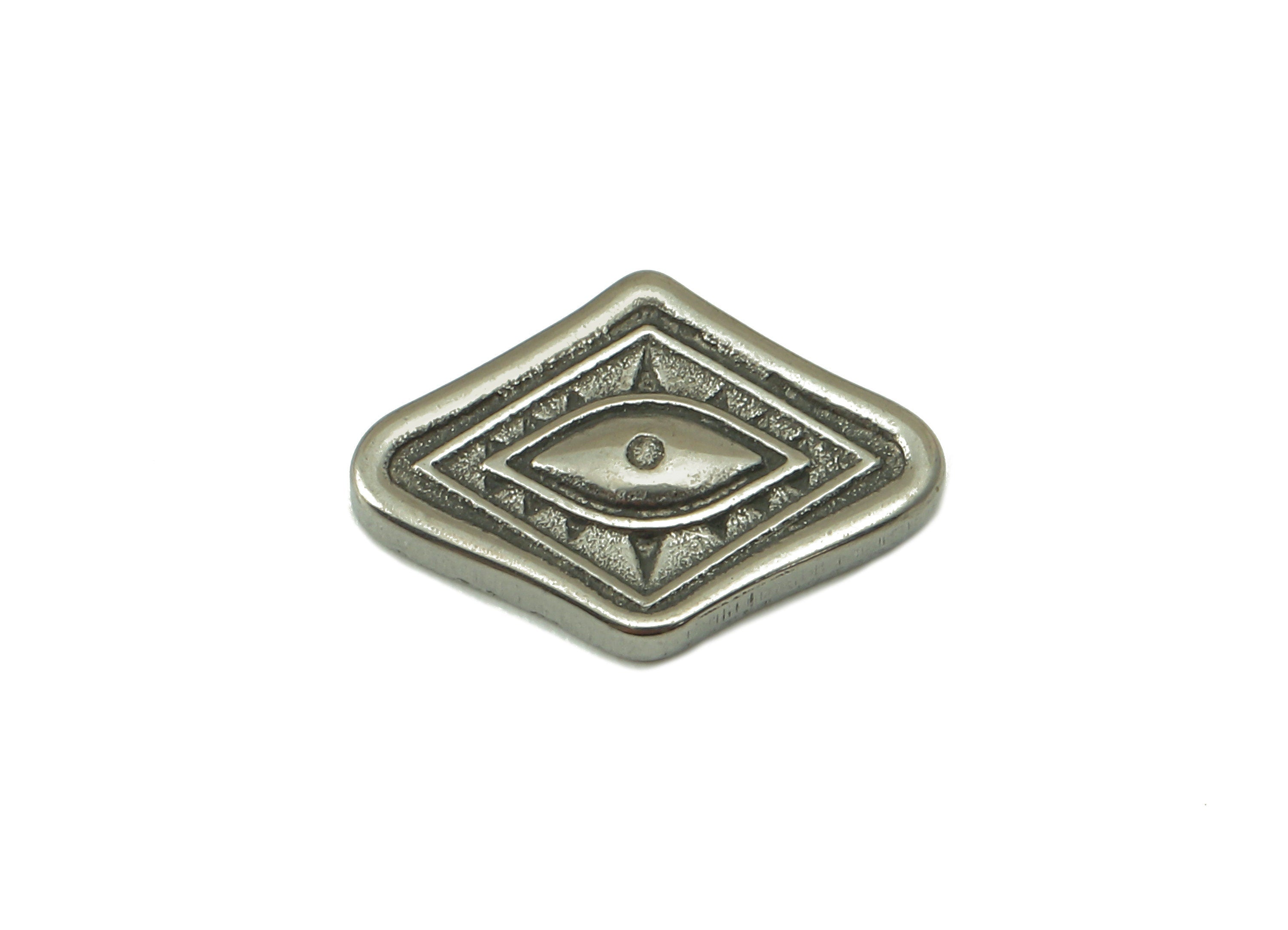 Stainless Steel Eye Earring - Steel Rhombus Eye - 304 Stainless Steel - Mini Steel - For Earring Stud-15.46x 11.21x 2.13mm - SS1449 - DOMEDBAZAAR