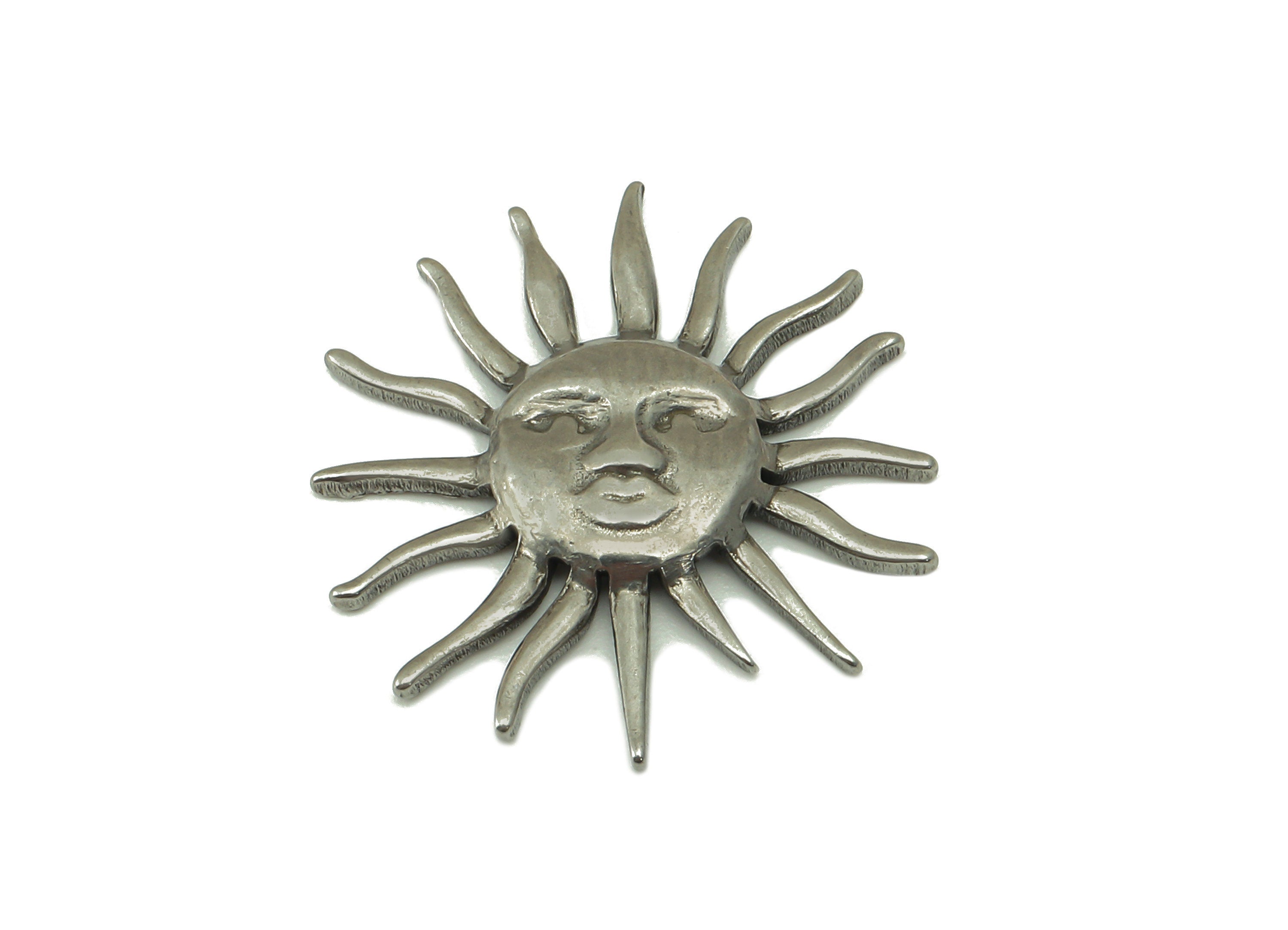 Stainless Steel Sun Earring - Steel Sunface Figure - 304 Stainless Steel - Steel Sunshine Pendant -21.93x 21.93x 2.34mm - SS1452 - DOMEDBAZAAR