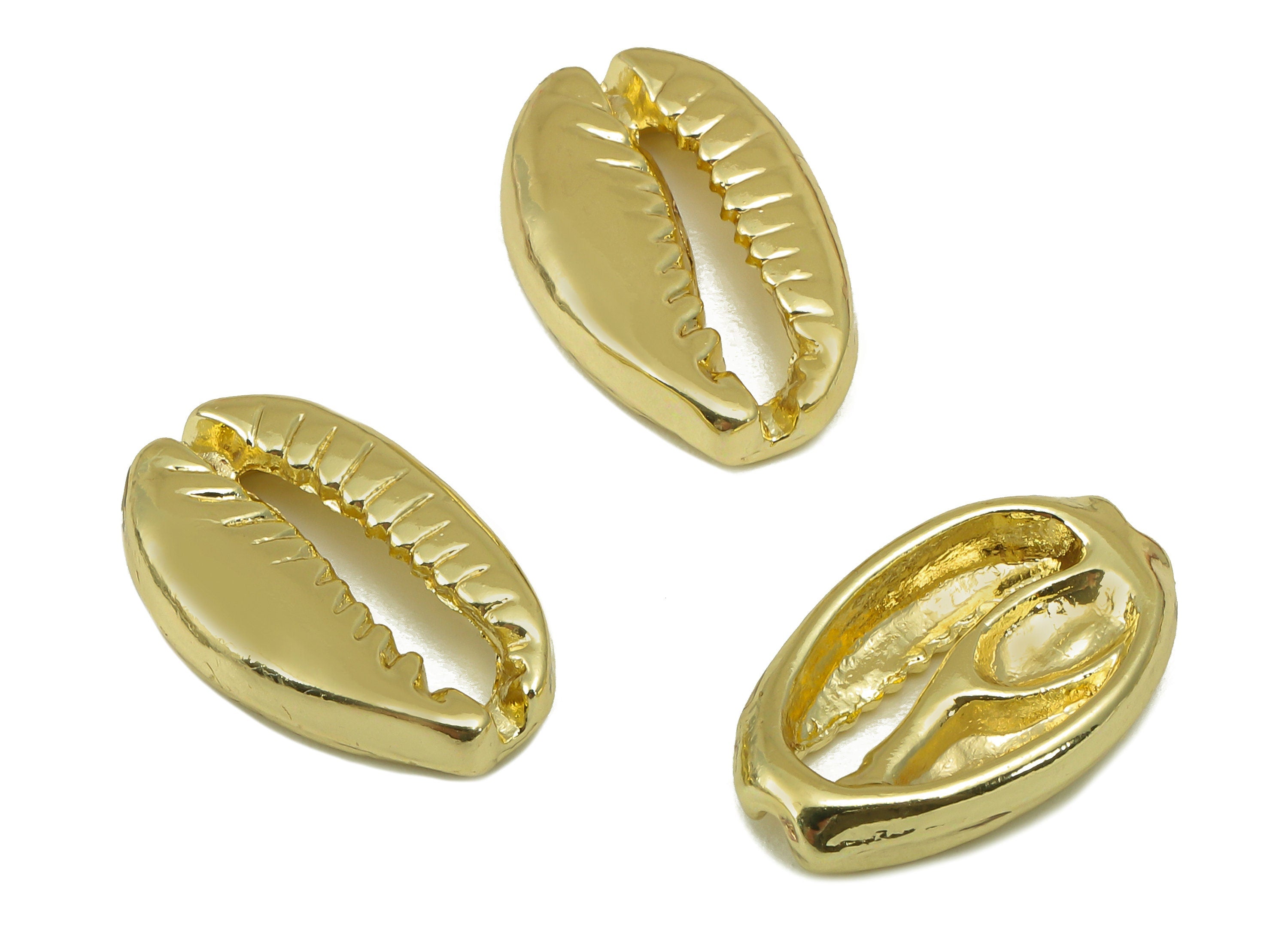 Alloy Lobster Charm - Zinc Alloy Beads - Gold Open Cowrie Charm - KC Gold Tone Plated - 18.58x12x 3.83mm - ZZ2036 - DOMEDBAZAAR