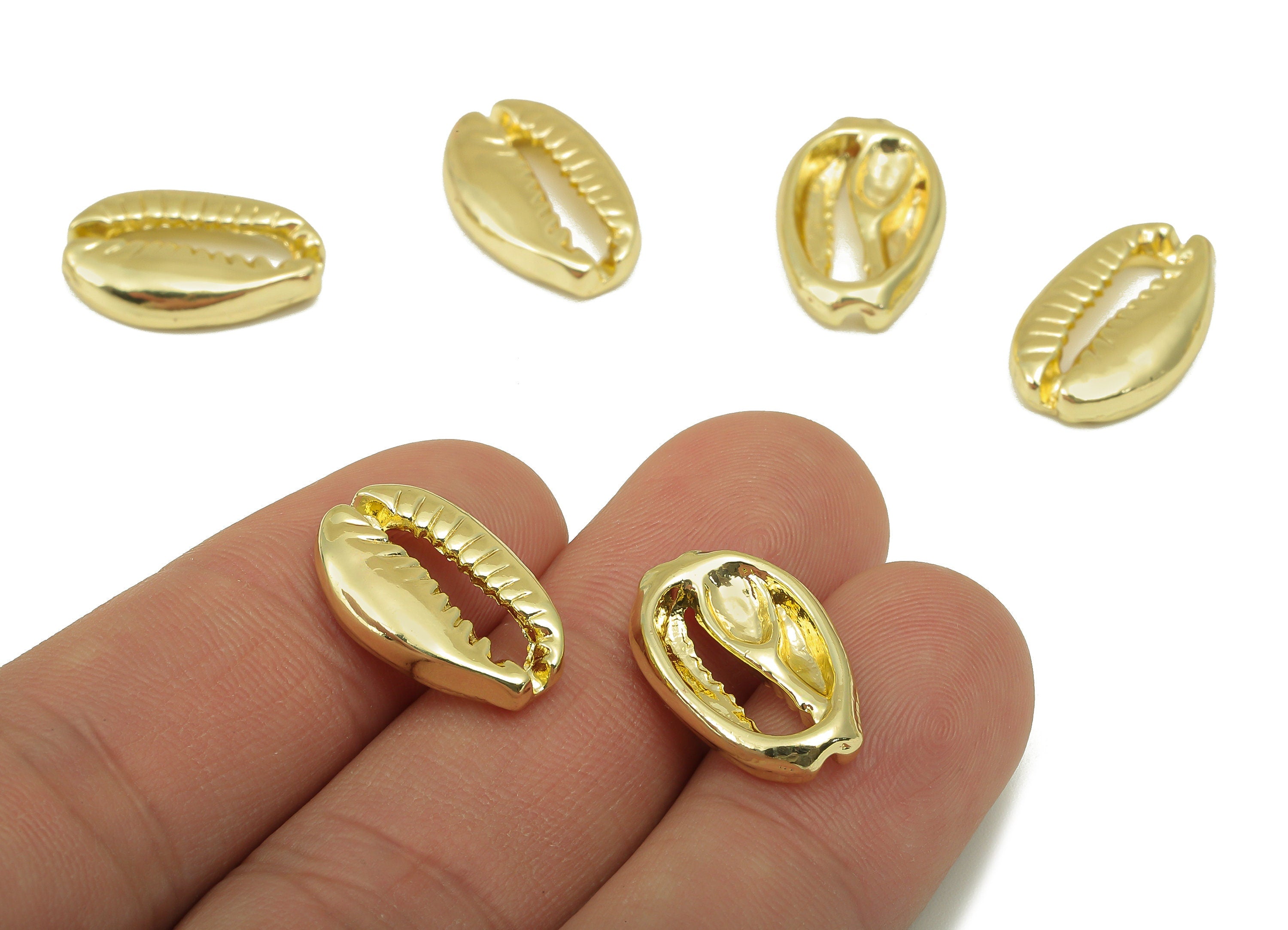 Alloy Lobster Charm - Zinc Alloy Beads - Gold Open Cowrie Charm - KC Gold Tone Plated - 18.58x12x 3.83mm - ZZ2036 - DOMEDBAZAAR