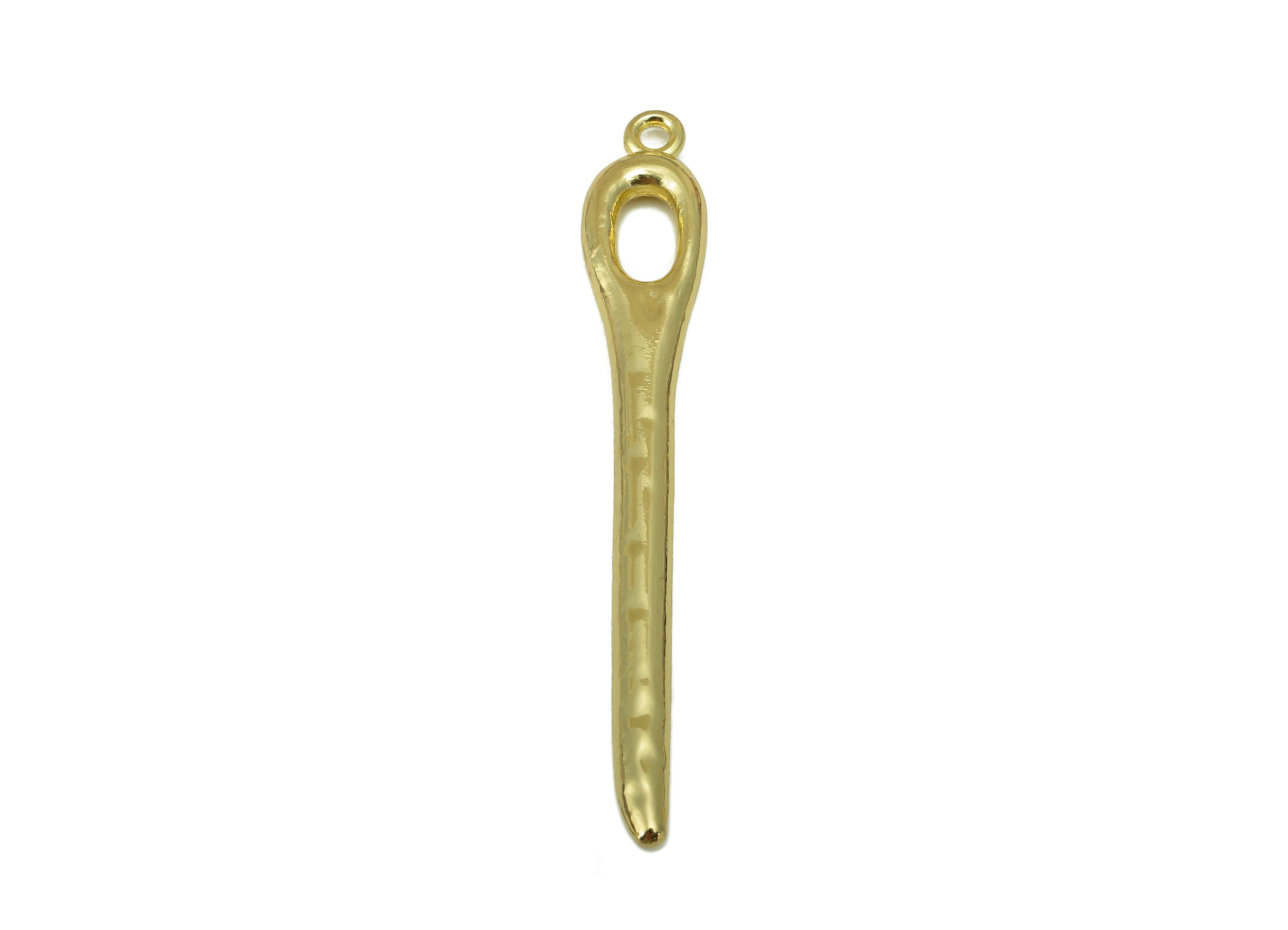 Alloy Needle charm - Zinc Alloy Spikes Pendant - Thick Needle Earring charm - Zinc Alloy Spikes -KC Gold Tone Plated- 49x7x2mm- ZZ2051 - DOMEDBAZAAR