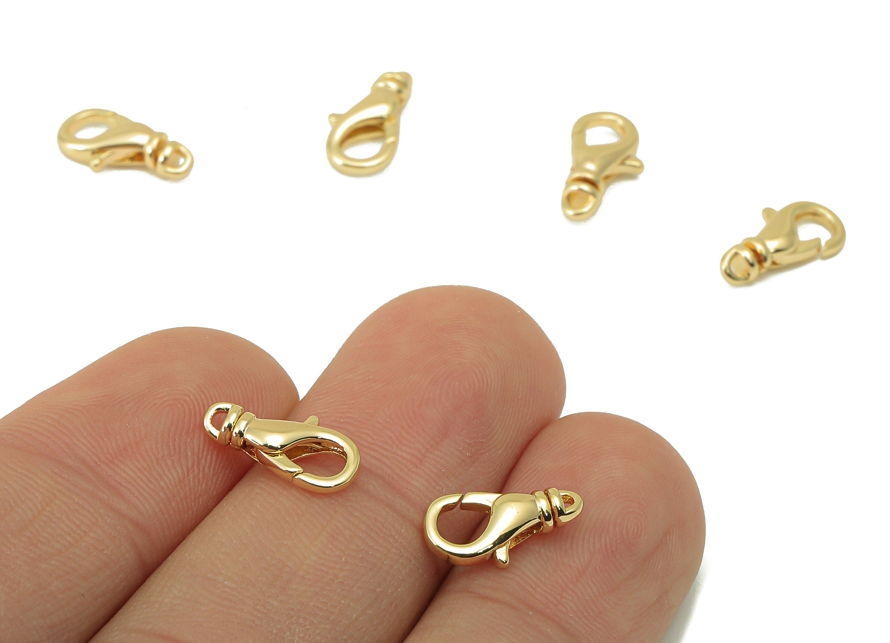Brass Lobster Claw Clasps - Brass Parrot Clasp -Jewelry Supplies -For Necklace - 18K Real Gold Plating - 12.08x 6x 3.13mm - RGP6037 - DOMEDBAZAAR