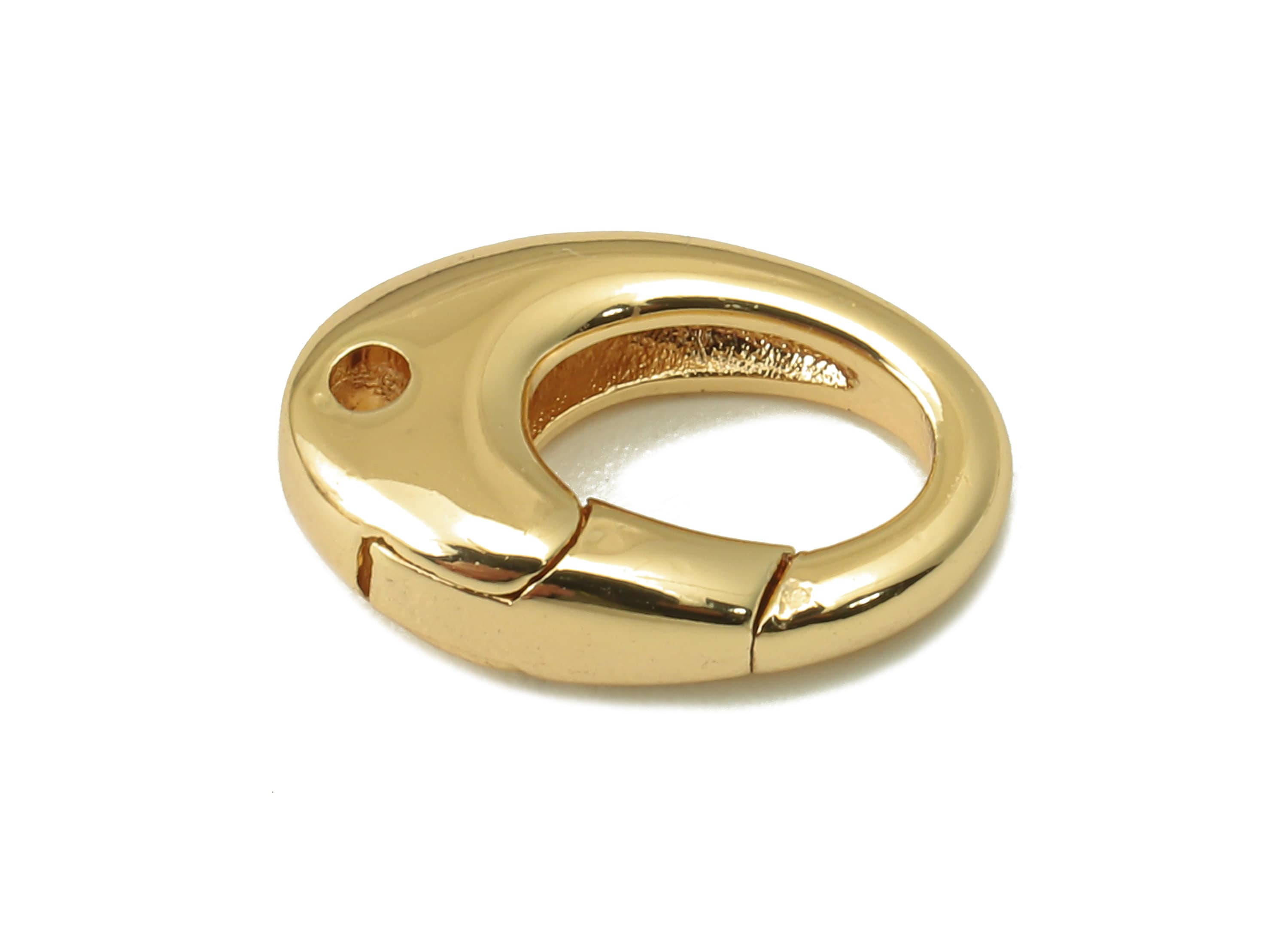 Brass Lobster Clasp-Brass Necklace Clasp-Chain Connector- O Shaped Clasp - 18K Real Gold Plating-Jewelry Making-13.58x 8.82x 3.8mm- RGP6123 - DOMEDBAZAAR