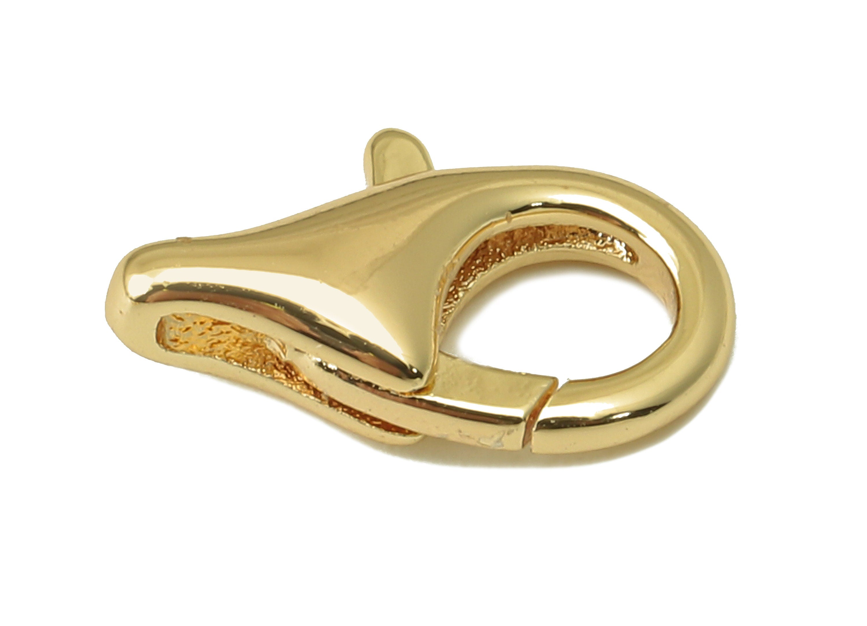 Brass Lobster Clasp- Brass Necklace Clasp-Chain Connector-18K Real Gold Plating-Jewelry Making-15.83 x 9.2 x 3.57mm- RGP6131 - DOMEDBAZAAR
